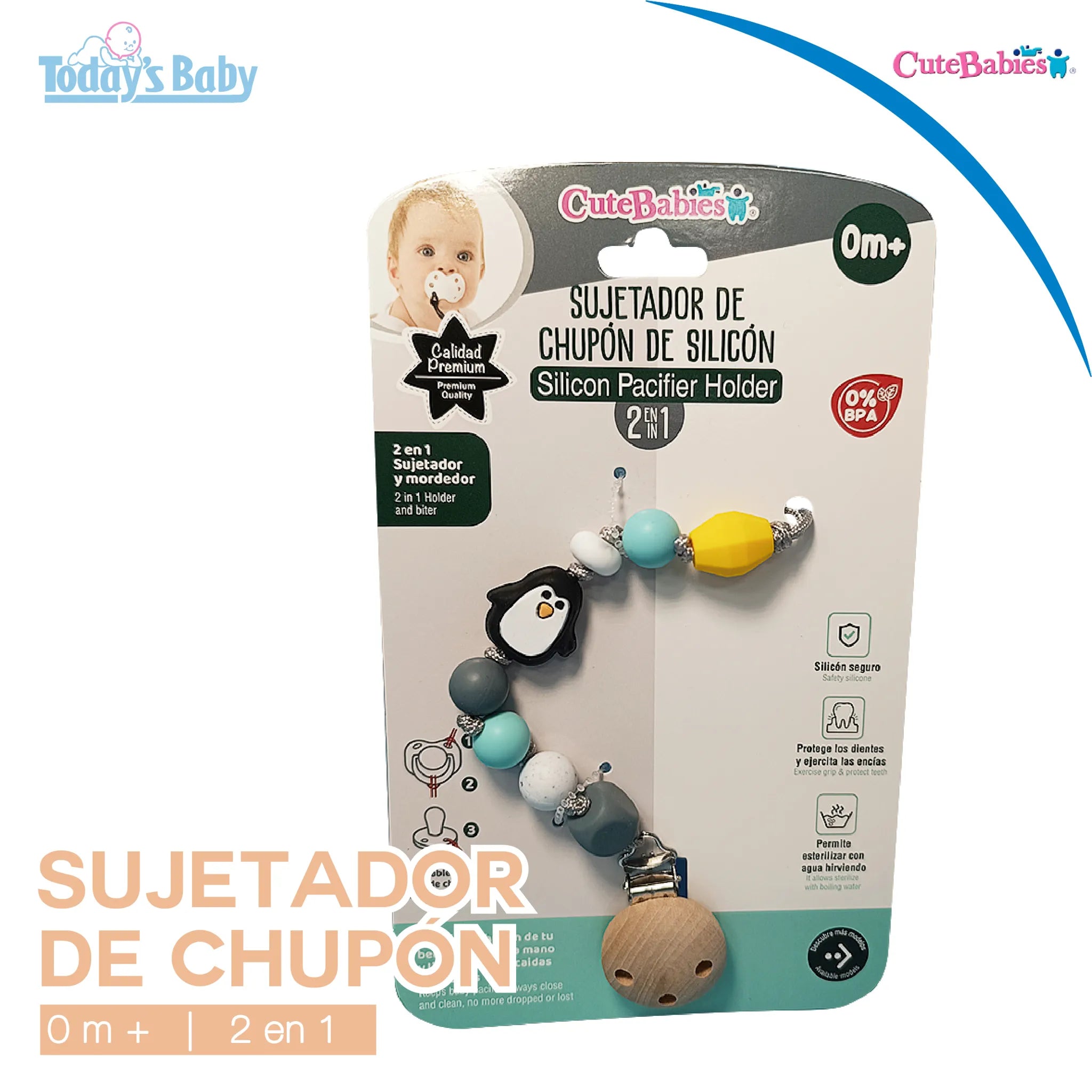 Sujetador de silicon para chupones