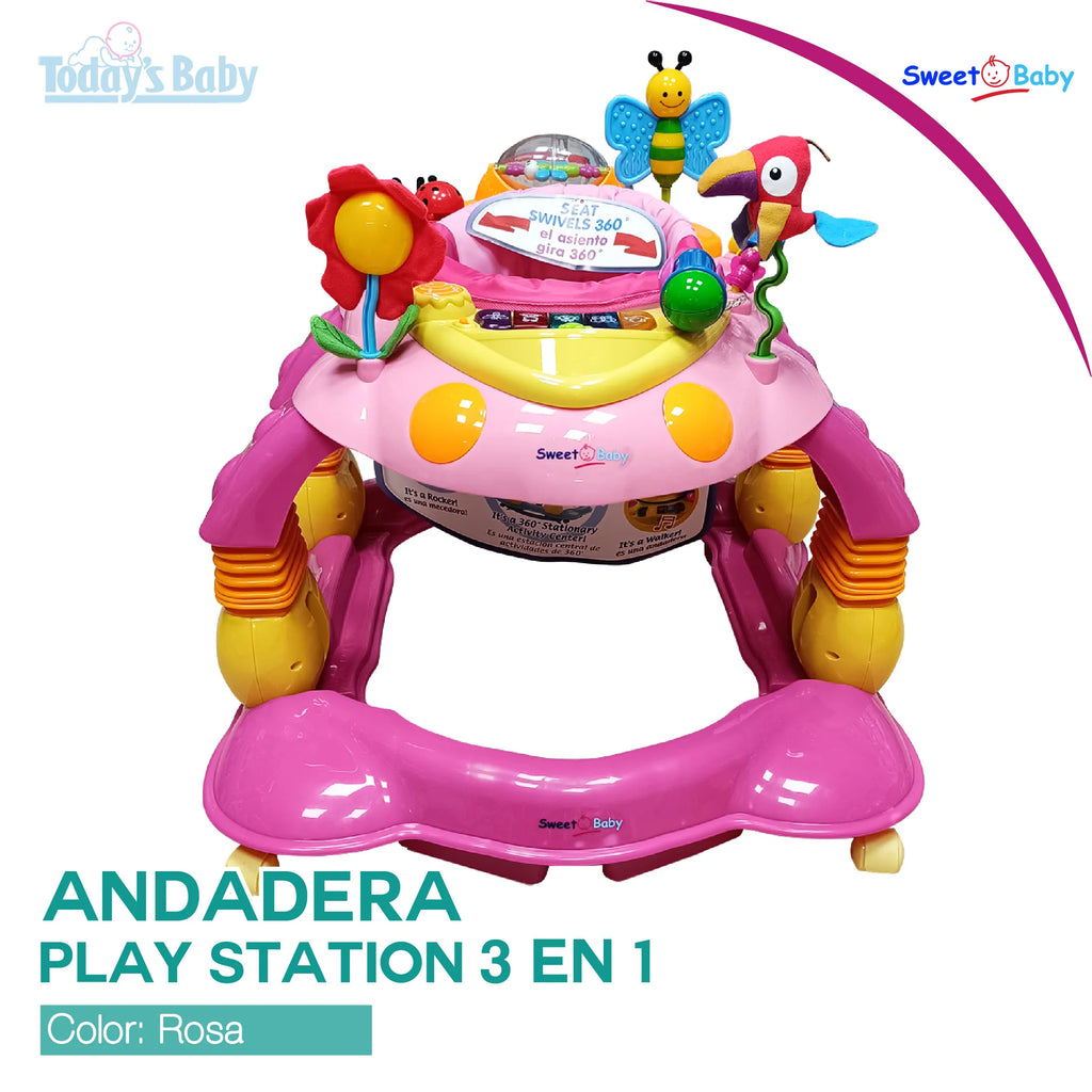 andadera play station niña 3 en 1 para bebé