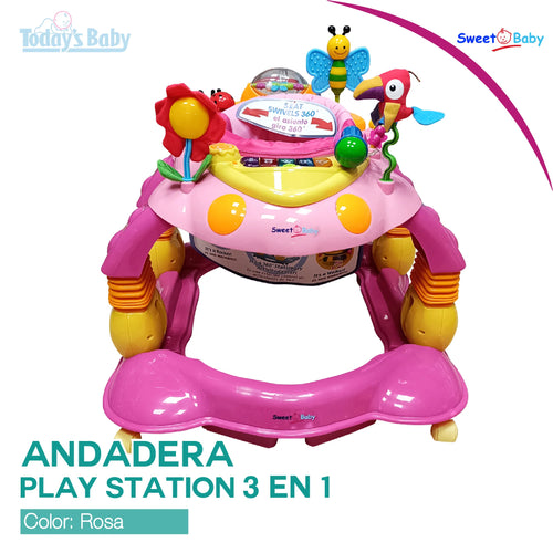 andadera play station niña 3 en 1 para bebé