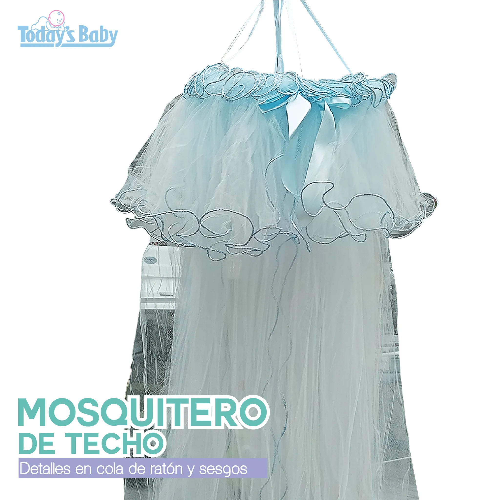 Mosquitero de techo Azul completo