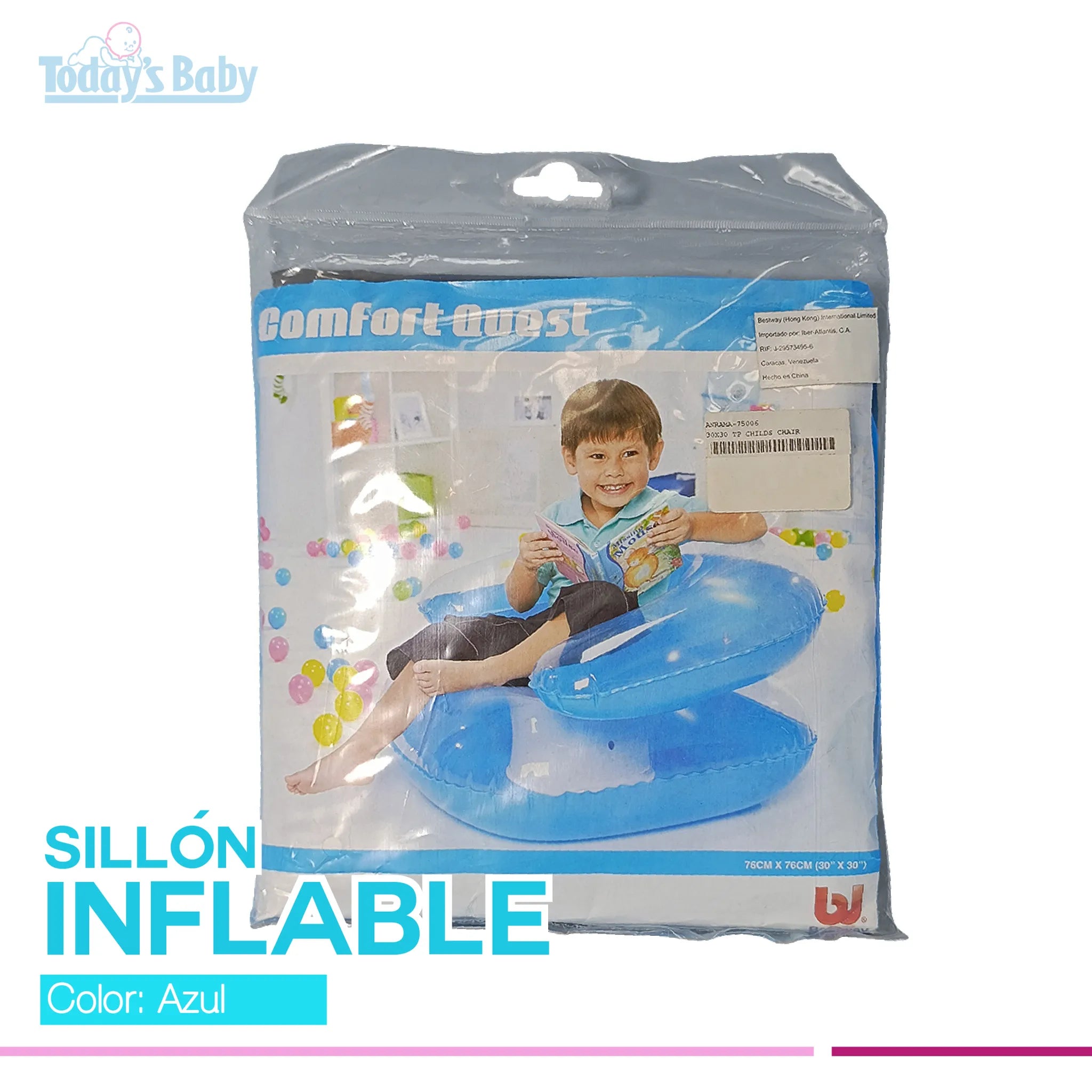 Sillon inflable azul
