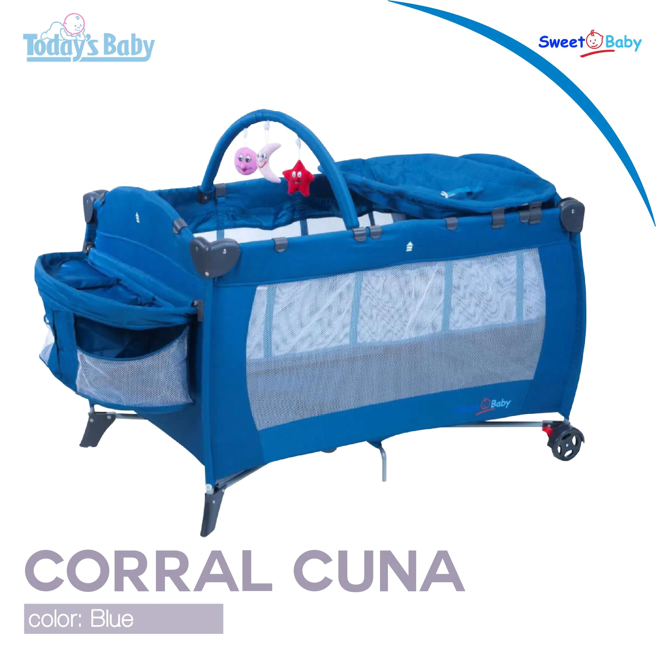 Corral Cuna Básico Sweet Baby Blue