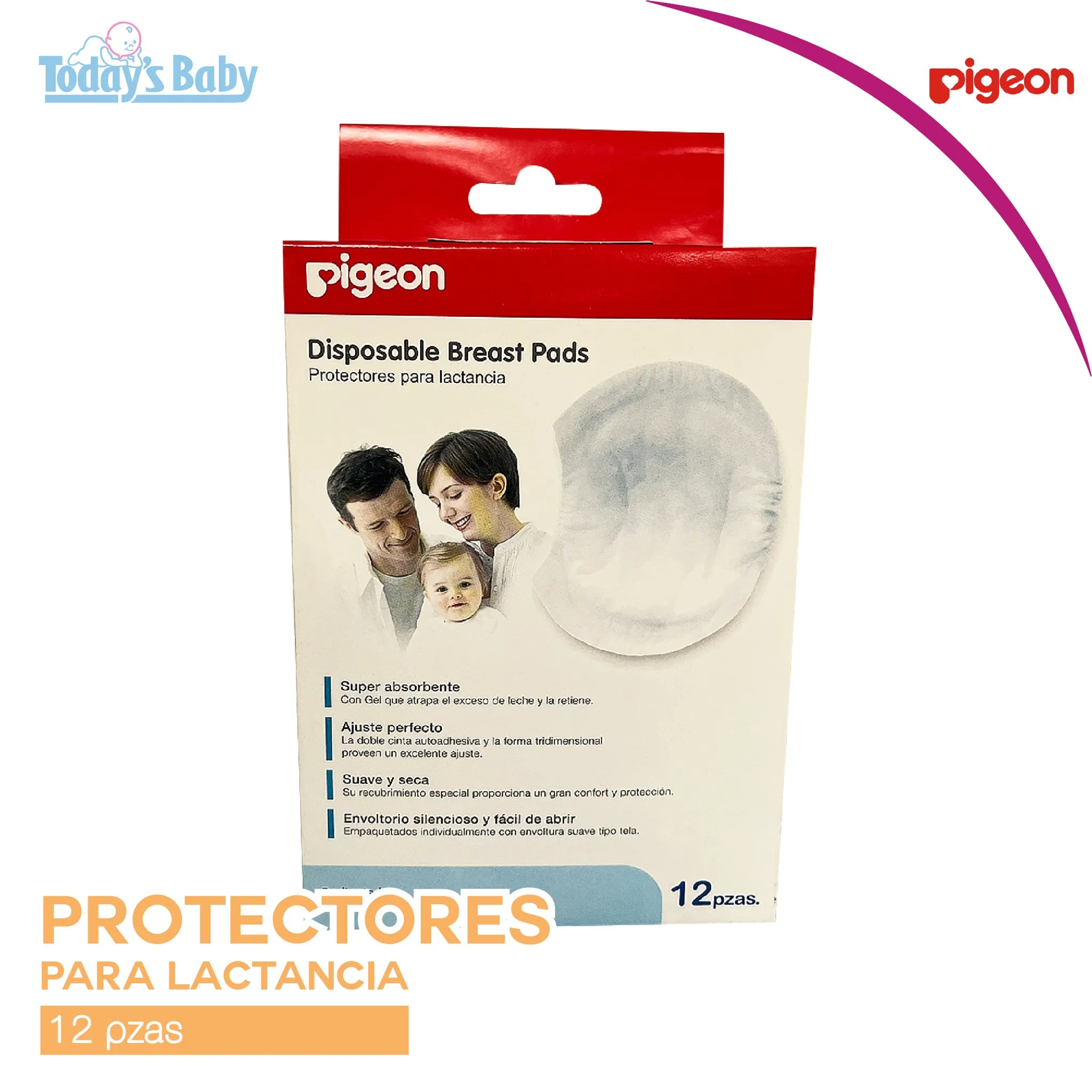 Protector para lactancia 12 pzas Pigeon