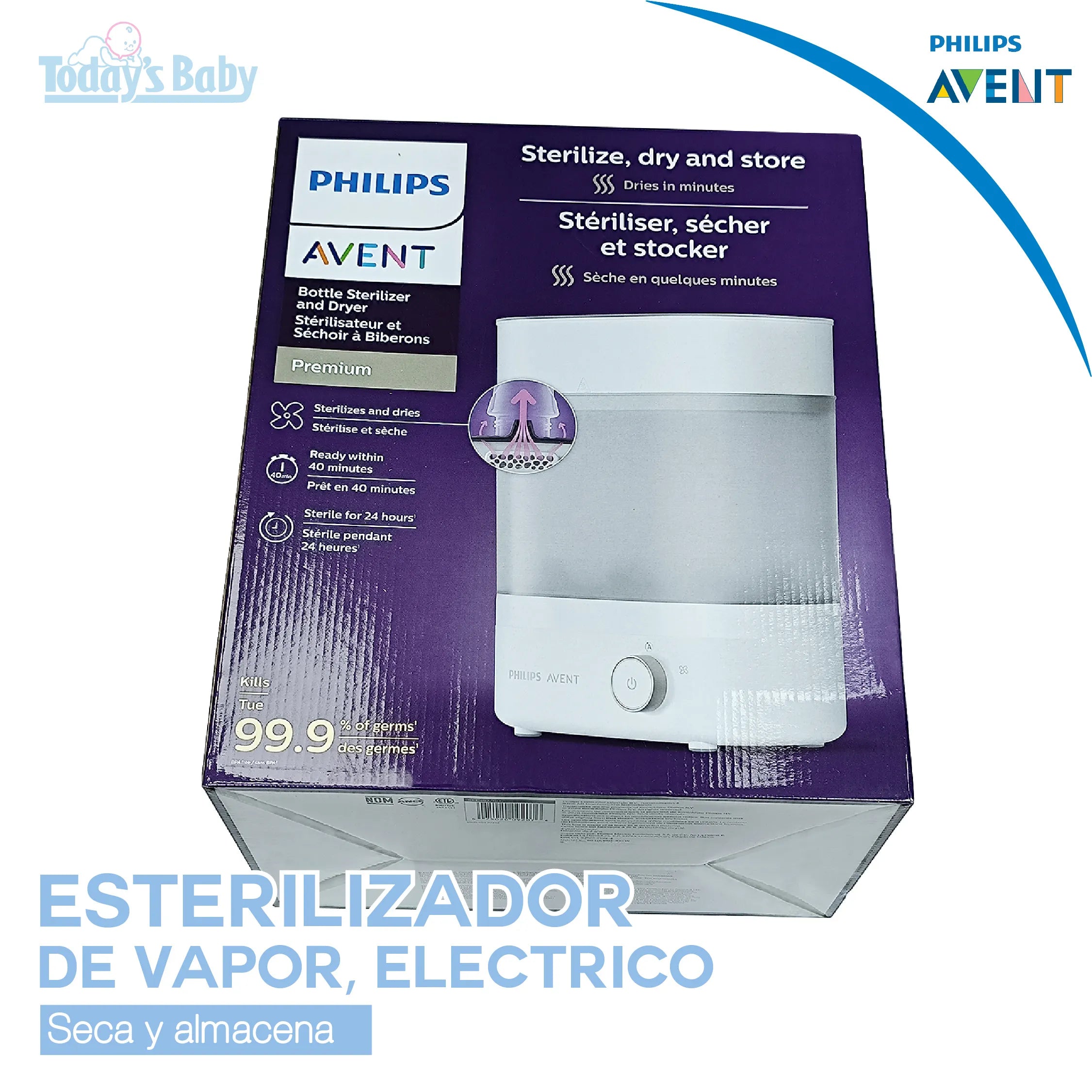 Esterilizador de Vapor Eléctrico Premium con Secador AVENT