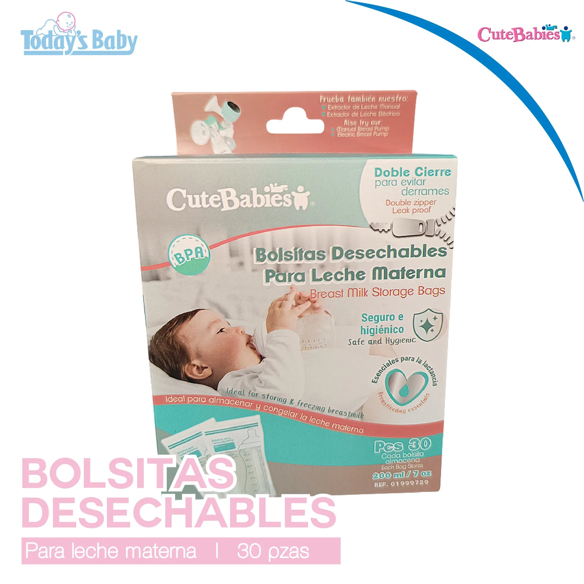 Bolsas desechables para leche materna 30 pzas