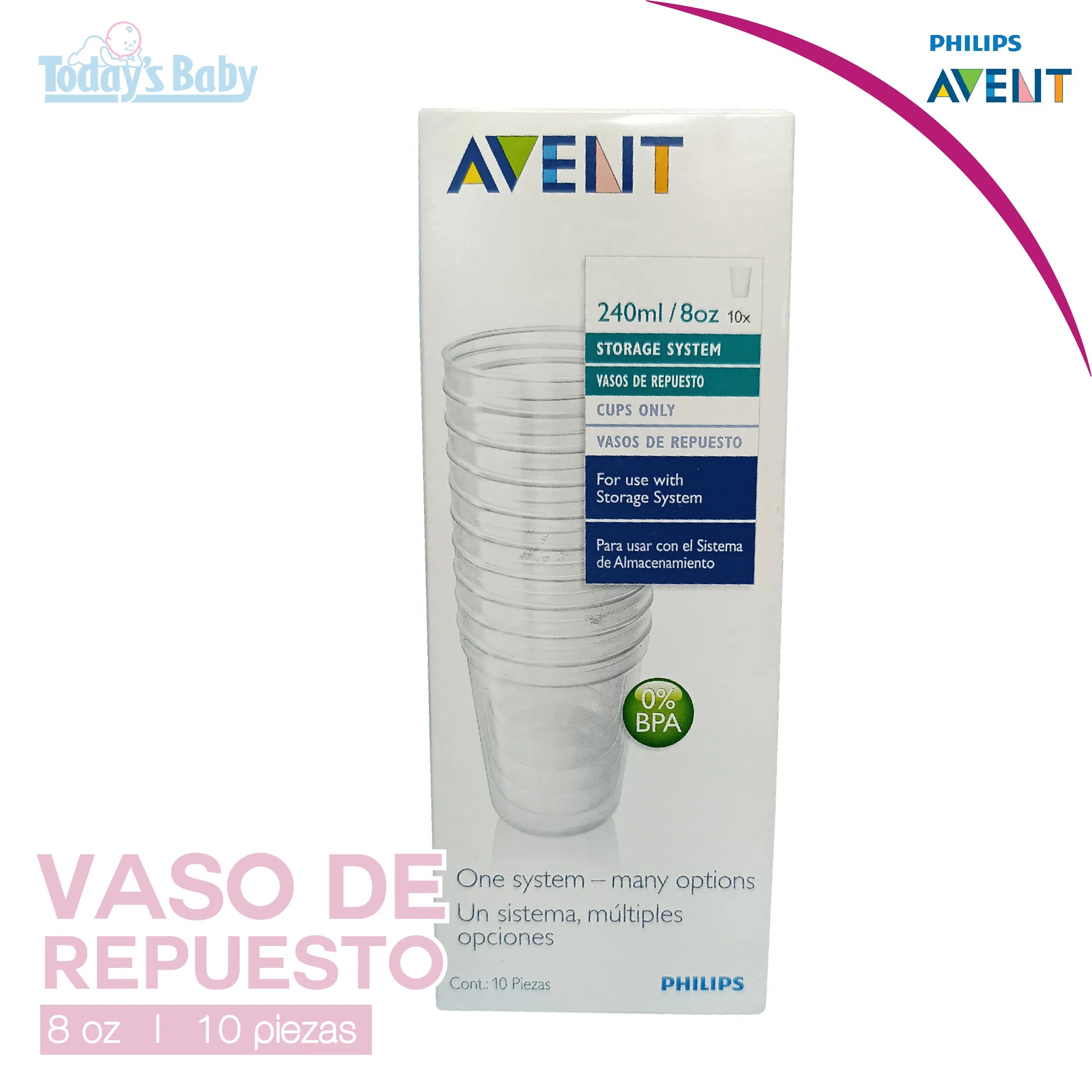 Vaso de Repuesto 8 oz (10 piezas) Avent