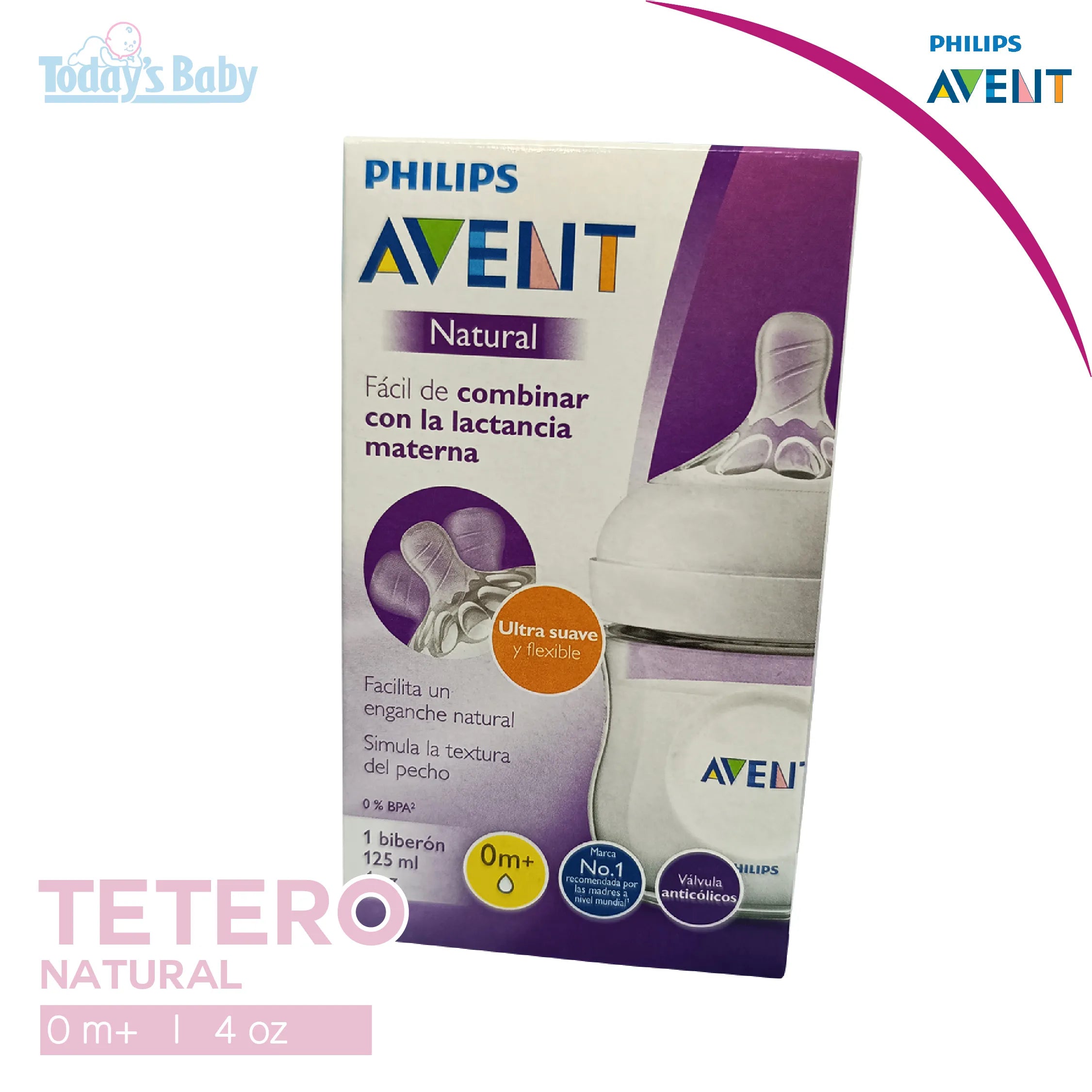 Tetero Natural +0m 4 oz Avent