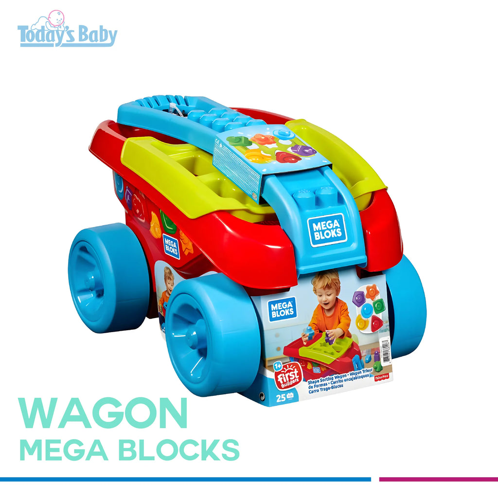 juguete mega bloques shape wagon classic para bebé