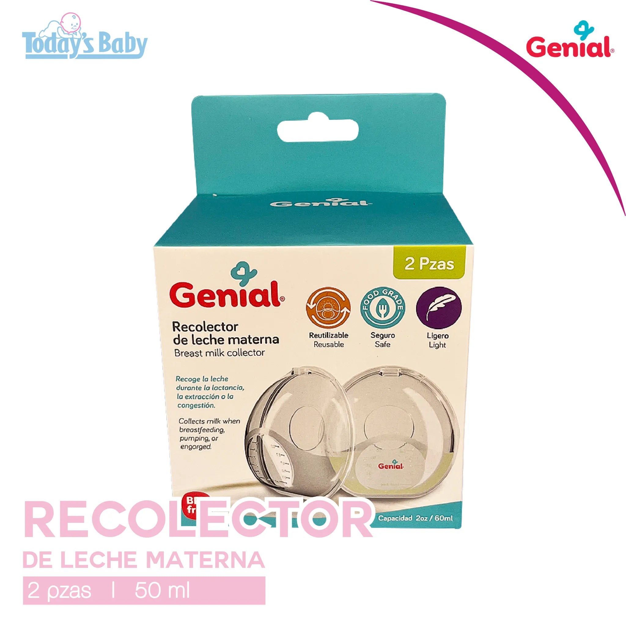 Recolector de leche materna 2pzas Genial