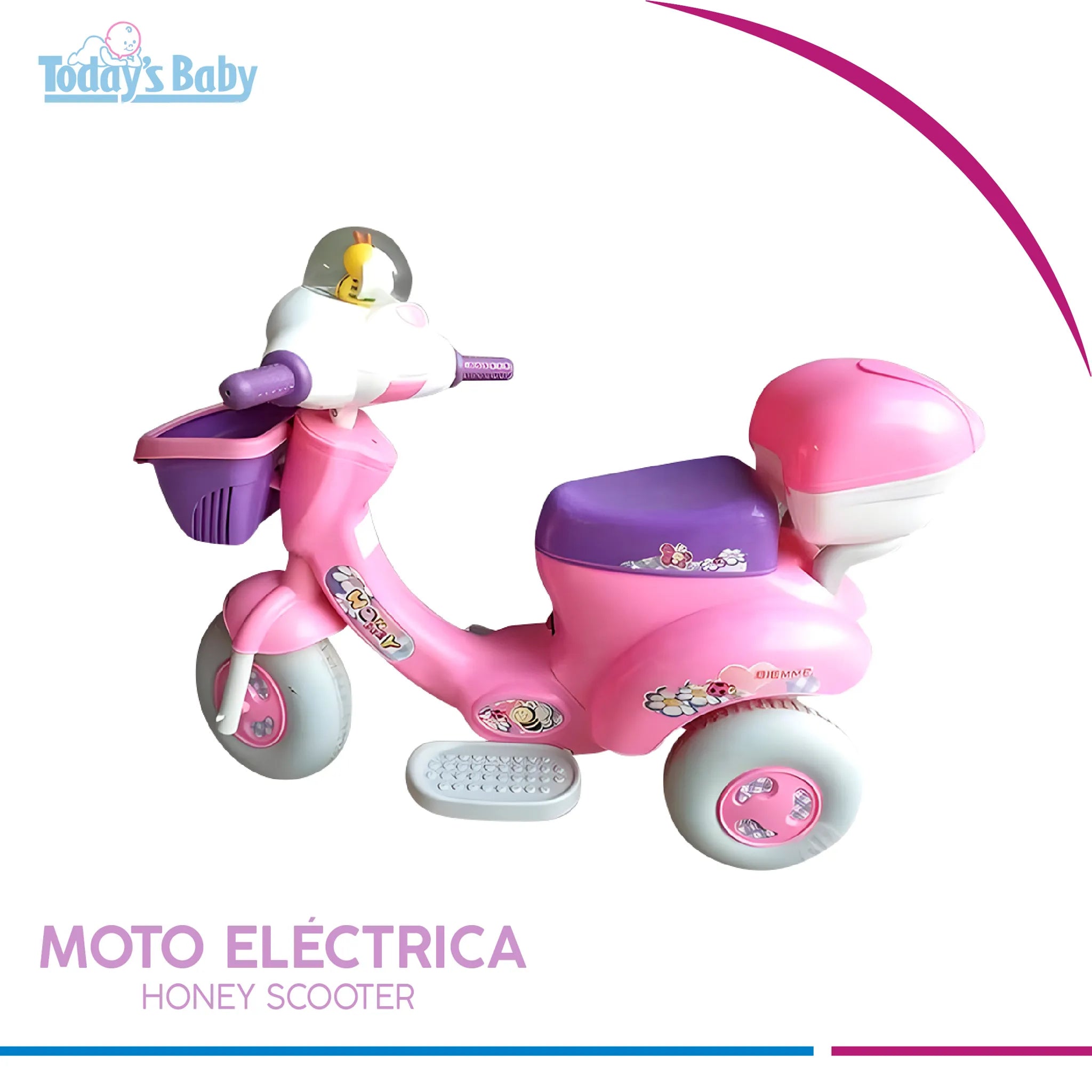 Moto electrica Honey Scooter Rosada