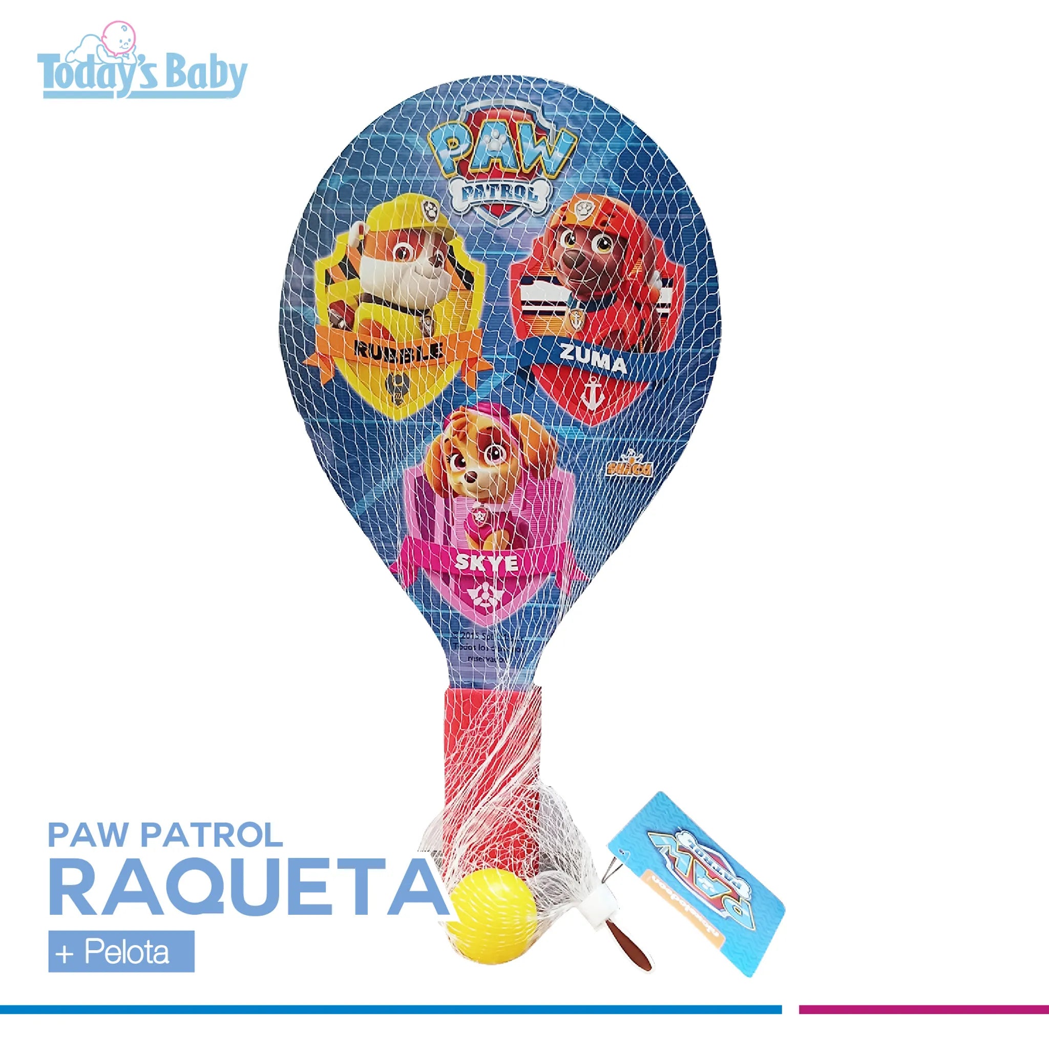 Raqueta + Pelota Paw Patrol
