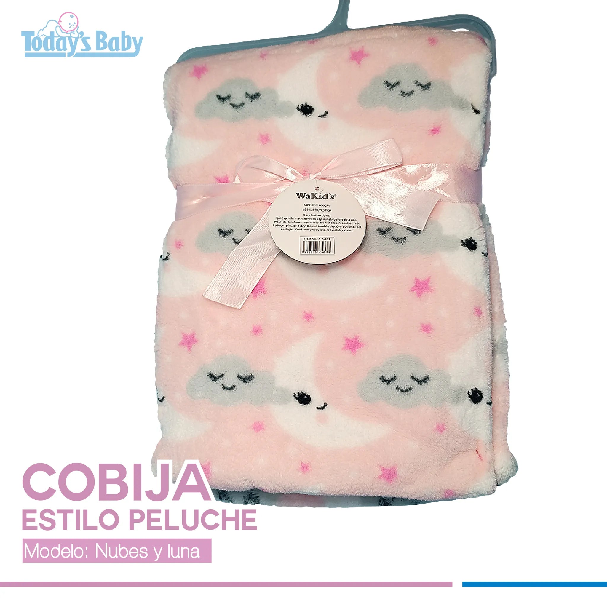Cobija de bebé nubes rosada Wakid´s
