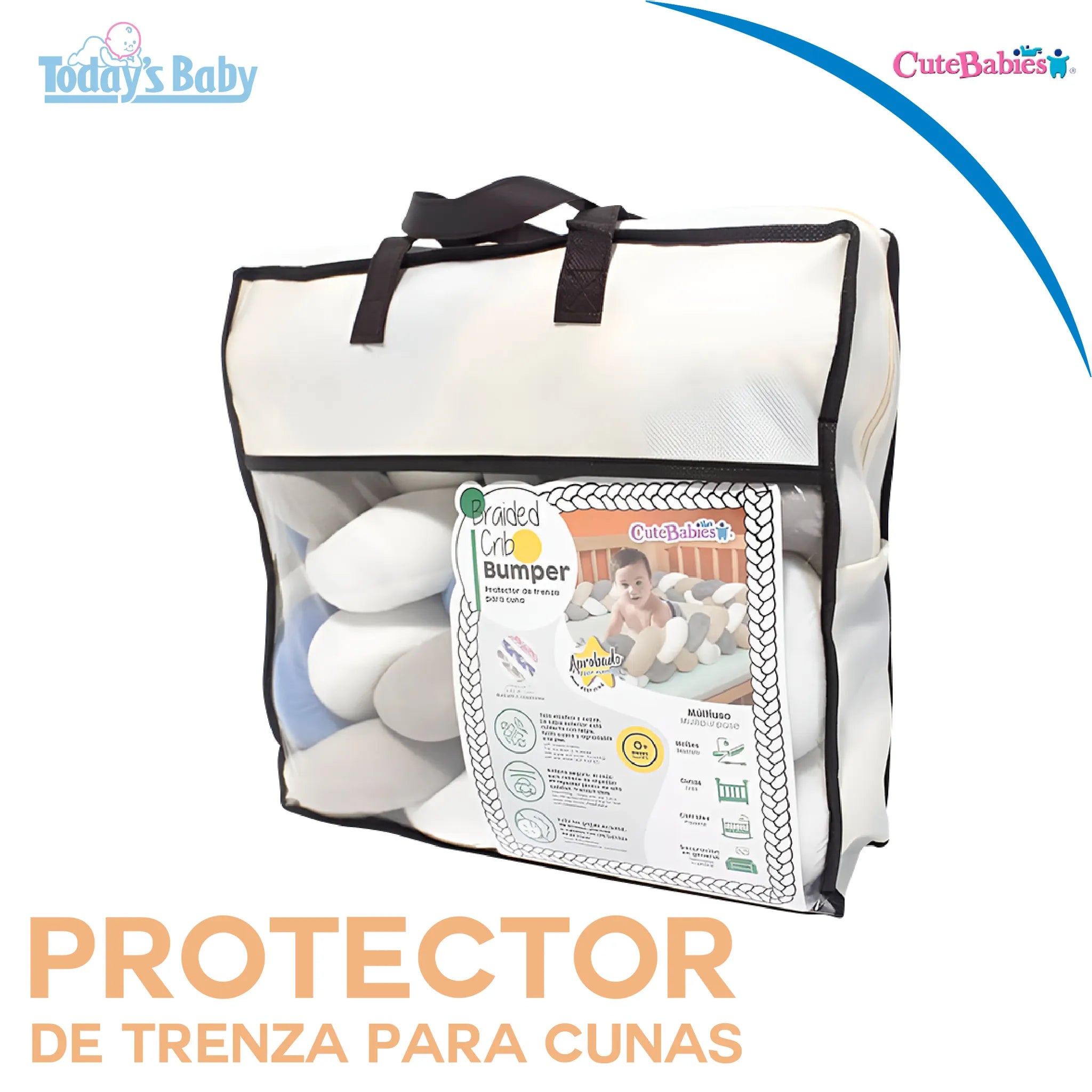 Protector de Trenza para Cunas Azul Cute Babies
