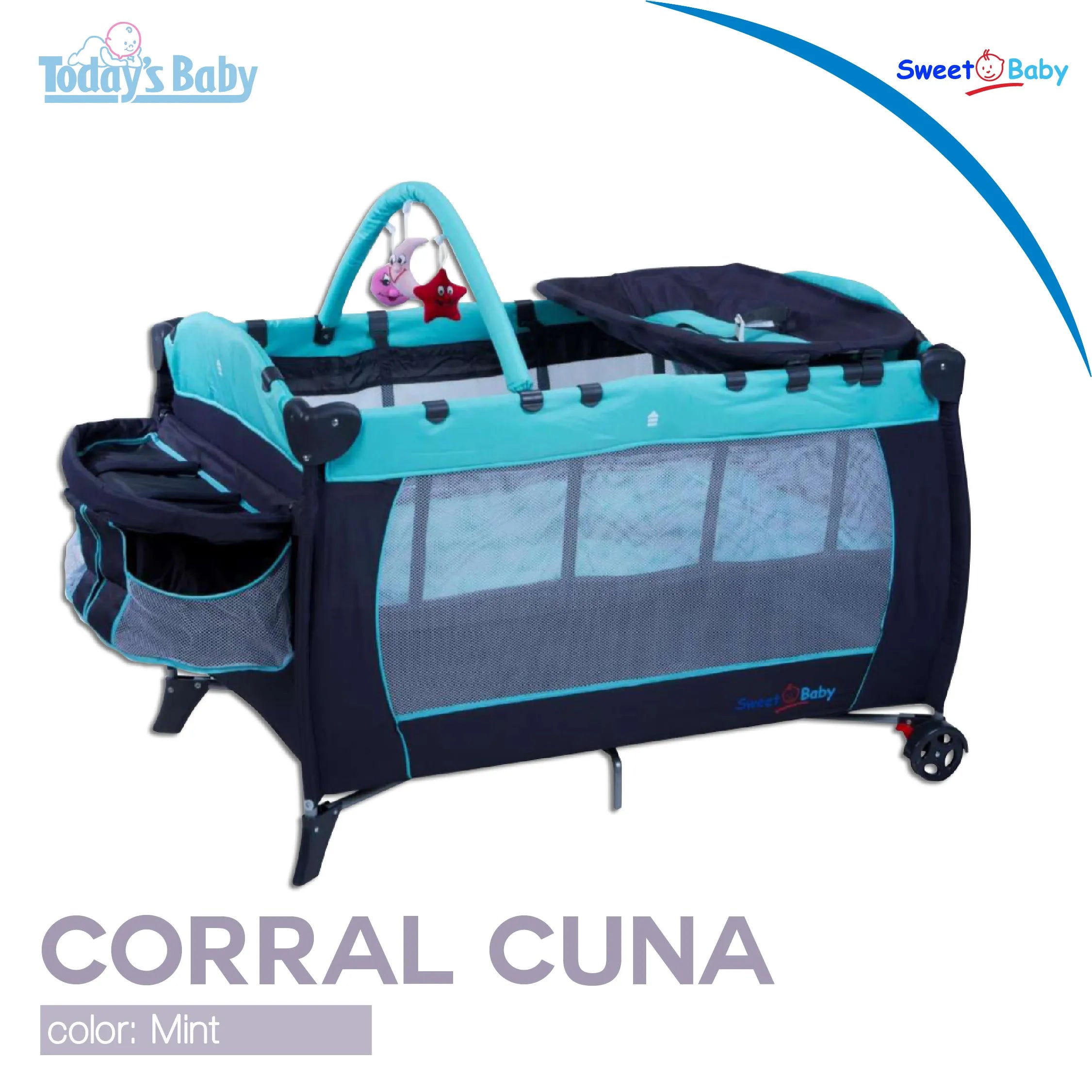 Corral Cuna Básico Sweet Baby Mint