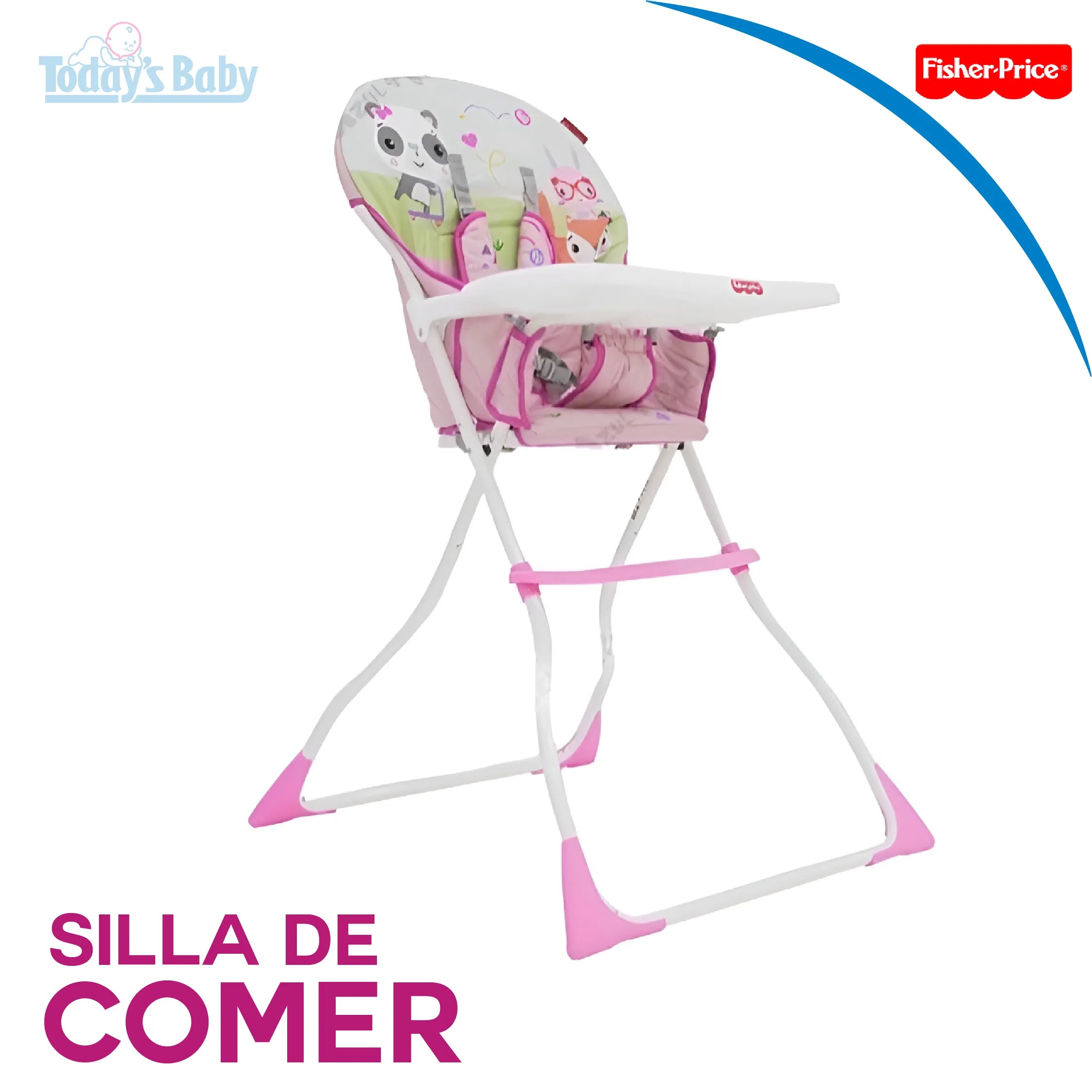 Silla de comer Fisher Price Rosada