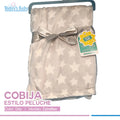 cobija tipo peluche kobytin estrellas gris para bebé