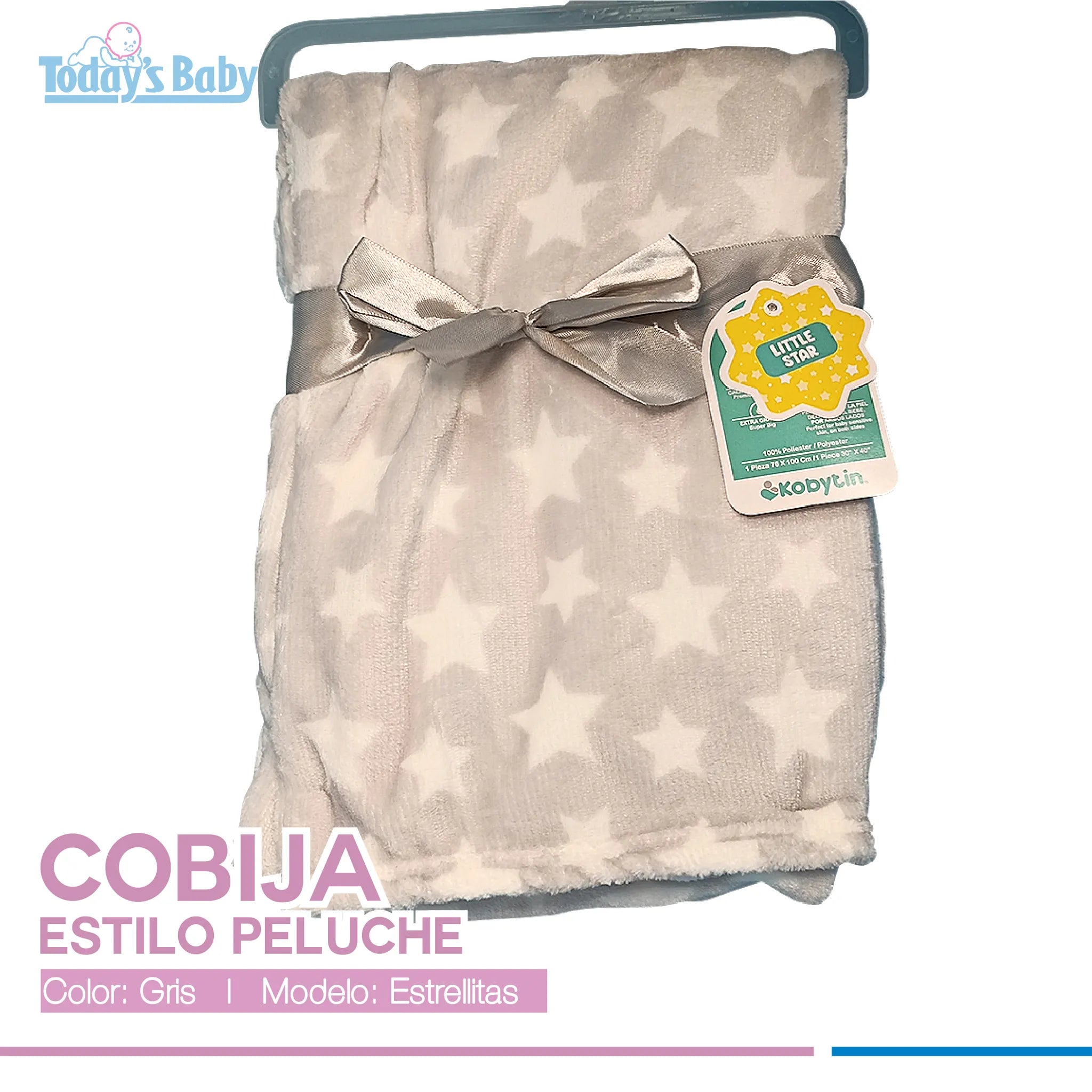 Cobija tipo peluche Kobytin Estrellas Gris