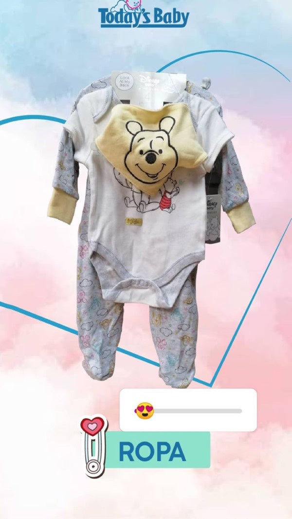 Body, monito y bandana 3-6 meses