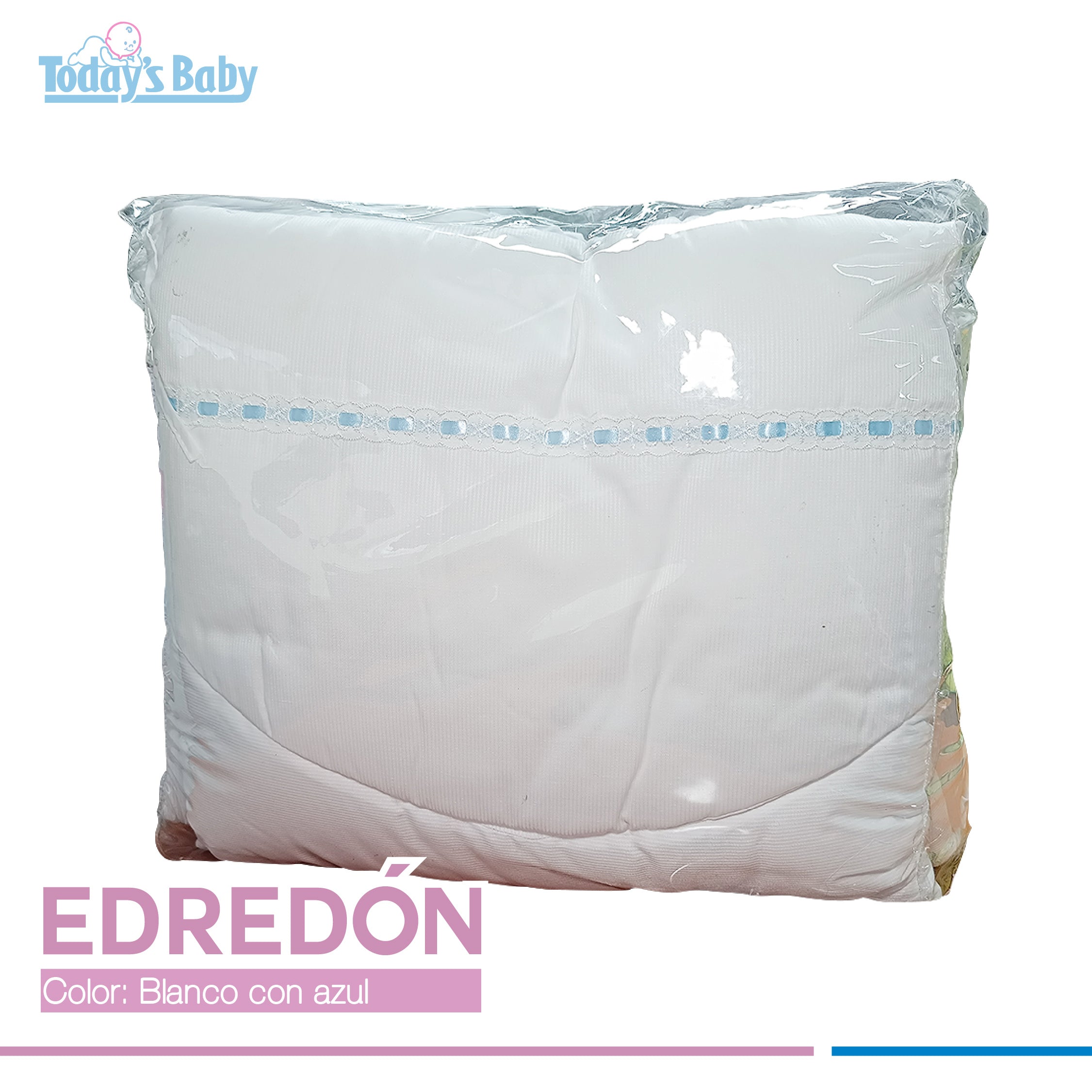 Juego de edredón Tira Bordada Azul