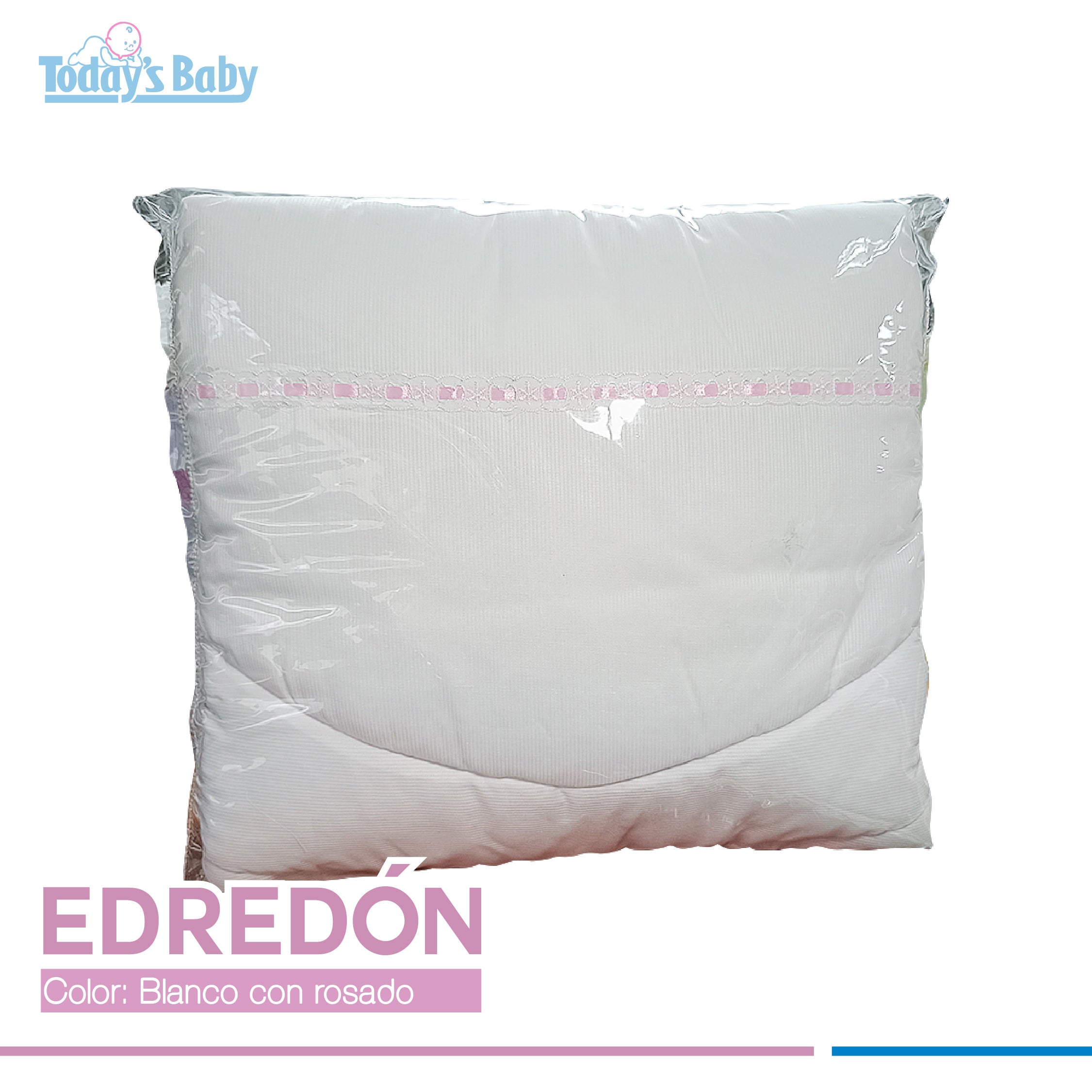 Juego de edredón Tira Bordada Rosada