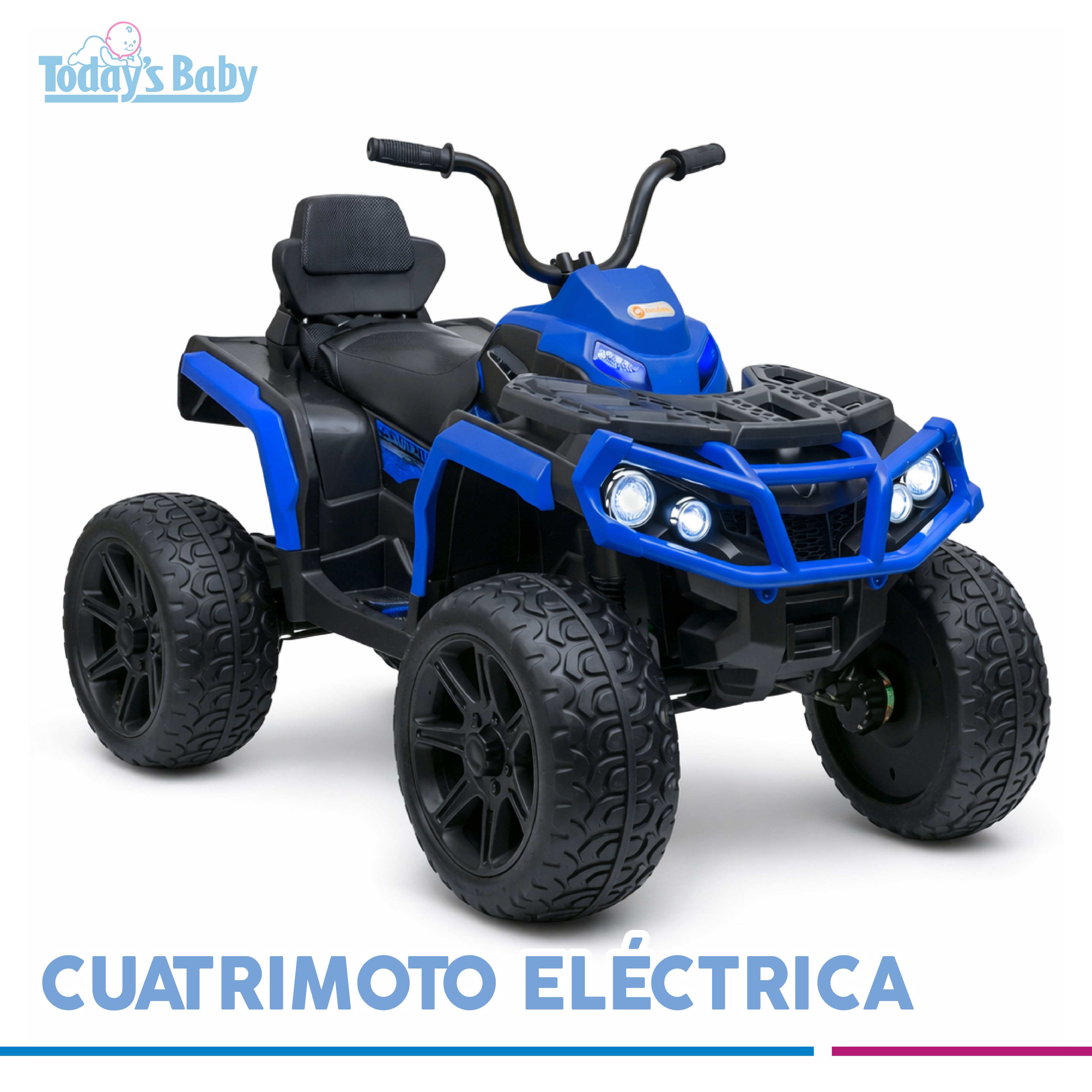 cuatrimoto electrica moody azul para bebé