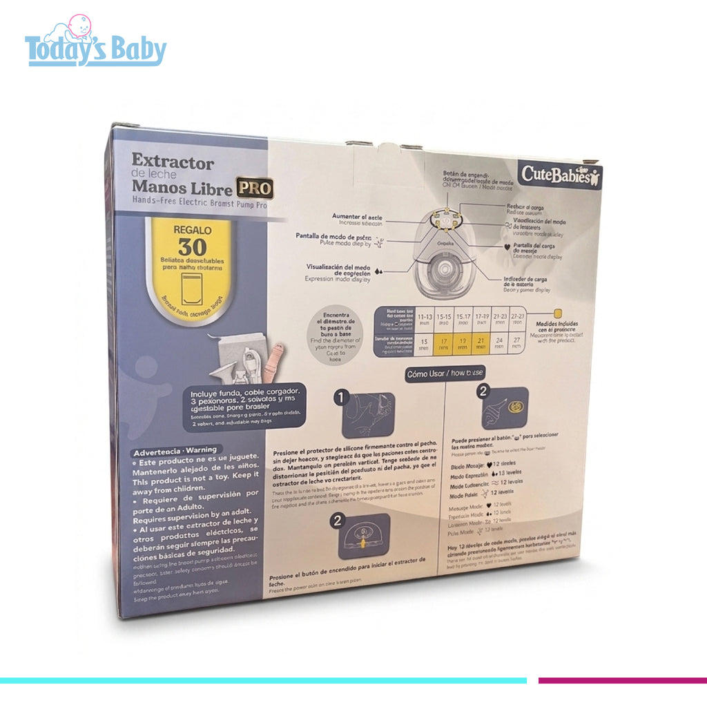 Extractor de leche manos libre PRO Cute Babies