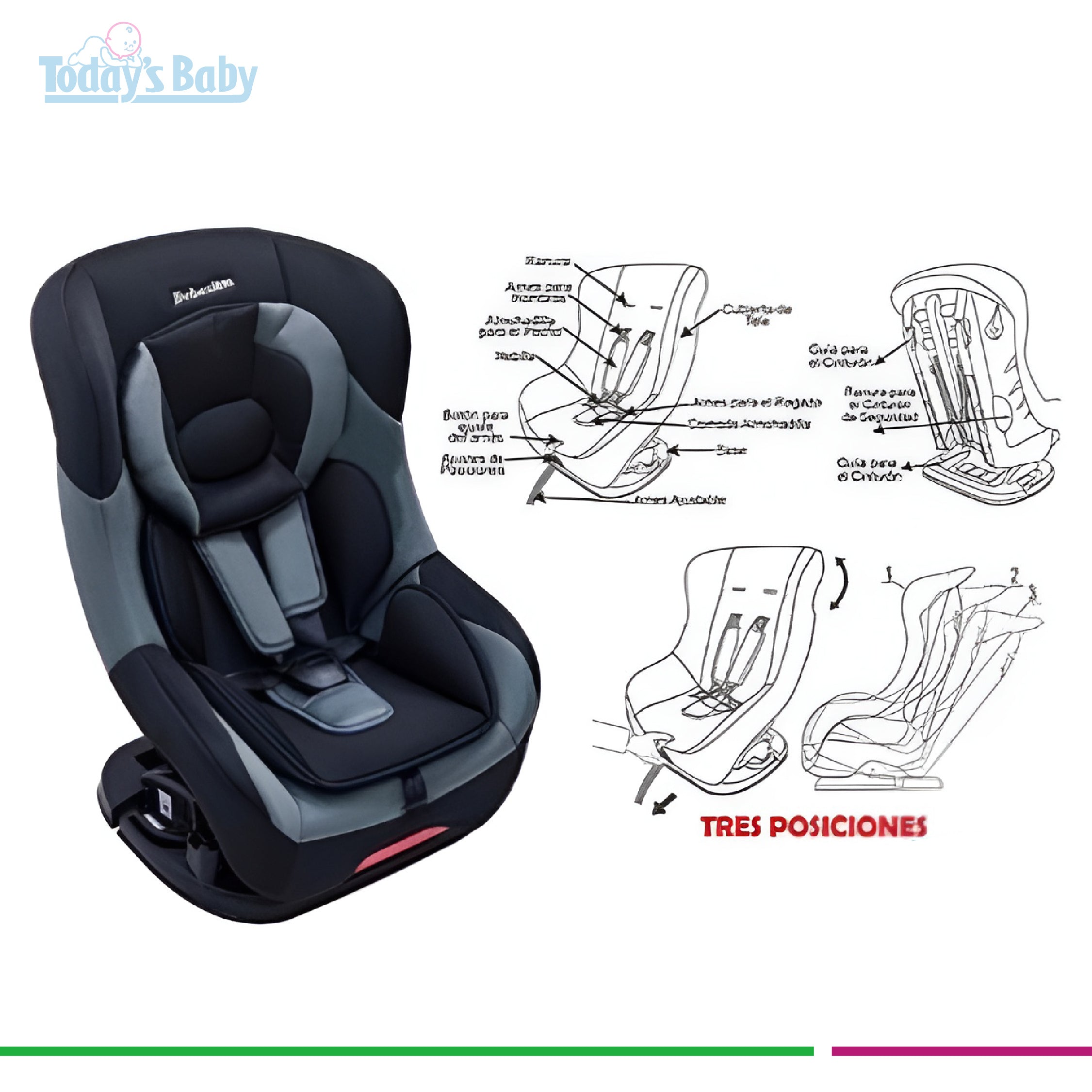 silla para carro bebesitos gris para bebé