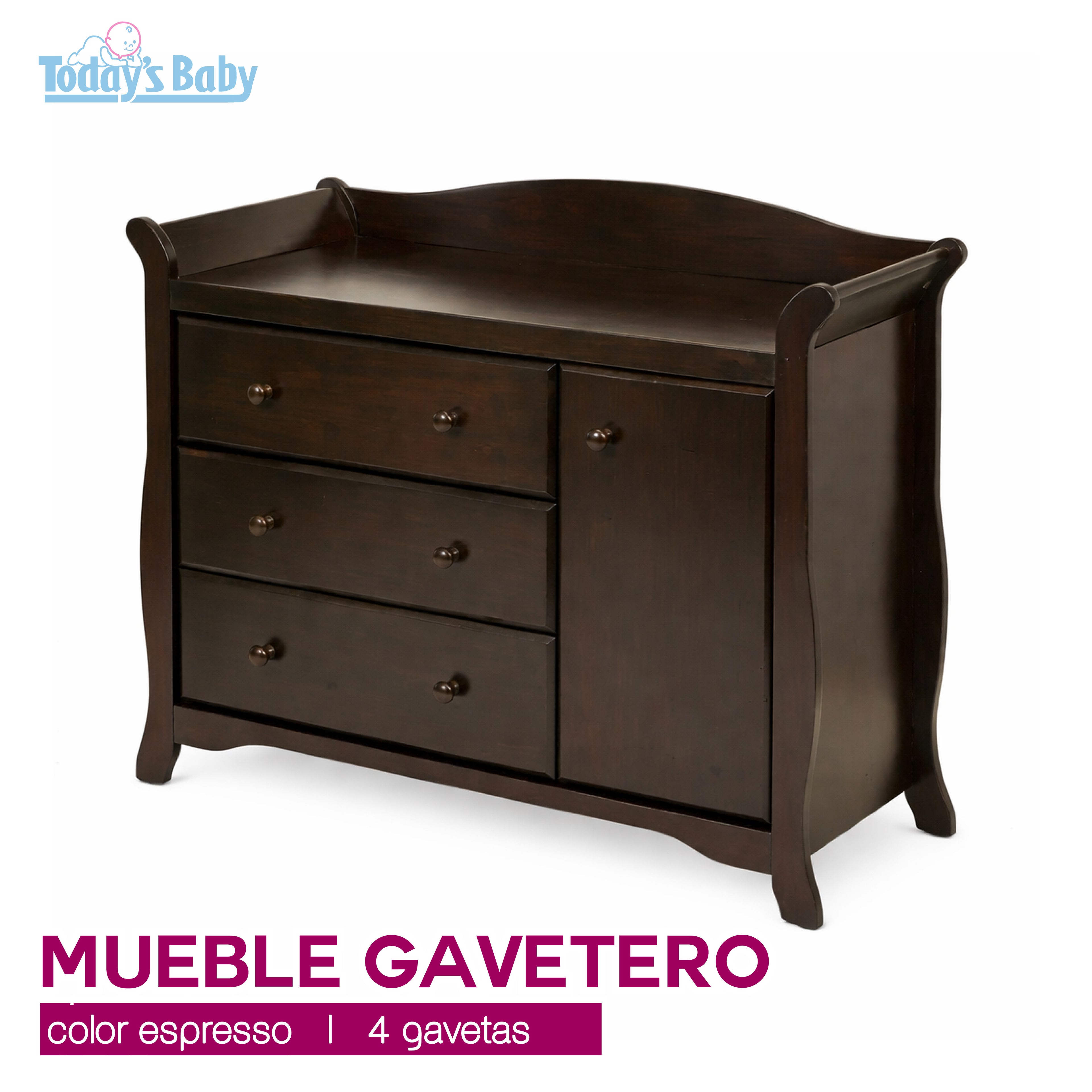 gavetero de madera color espresso storkcraft para bebé
