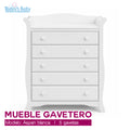 gavetero aspen blanca  5 gavetas storkcraft para bebé