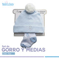 Set de gorro y medias azul Wakid´s