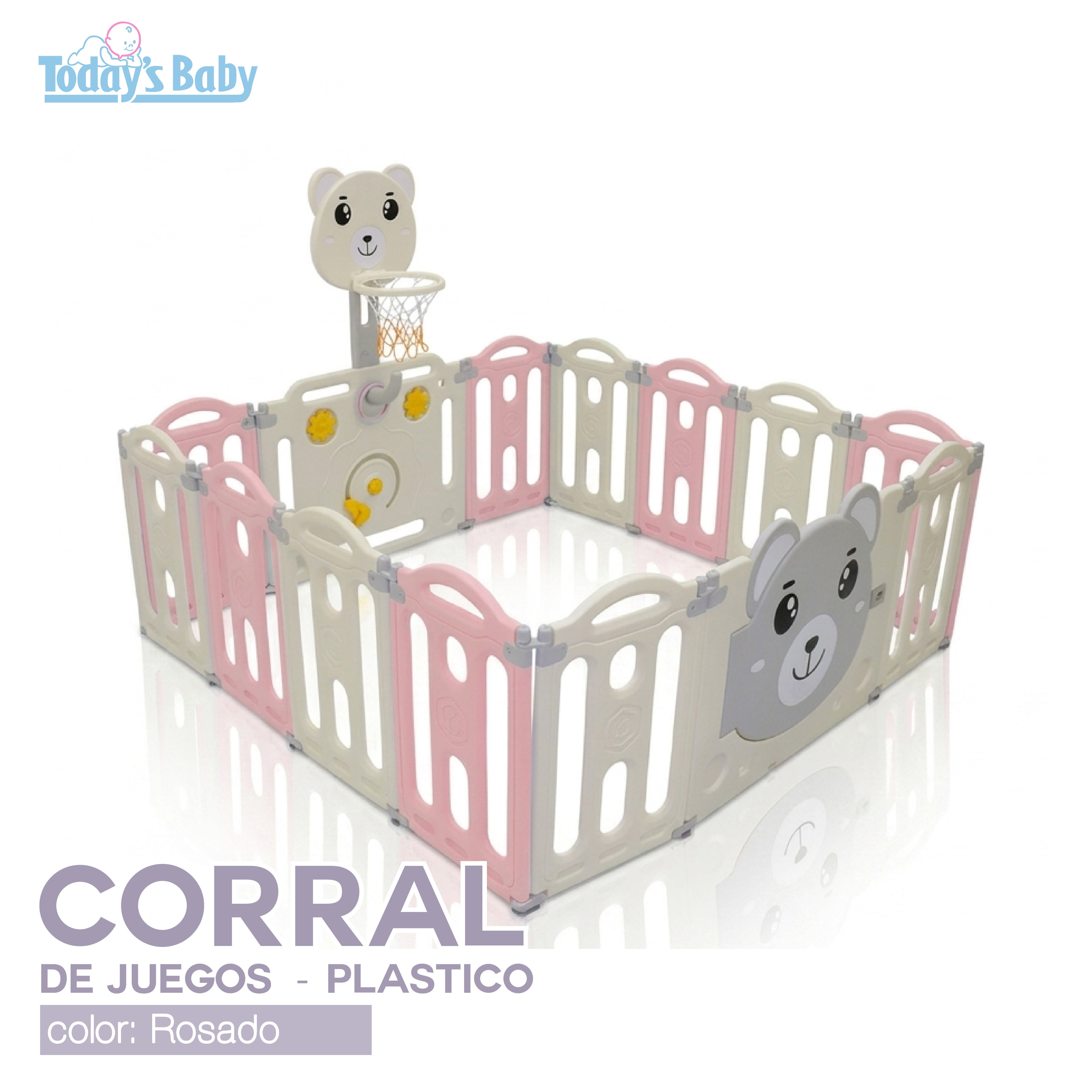 Corral de Juego Grande Rosado