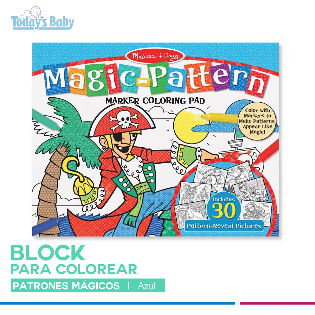 Block para colorear con patrones mágicos azul