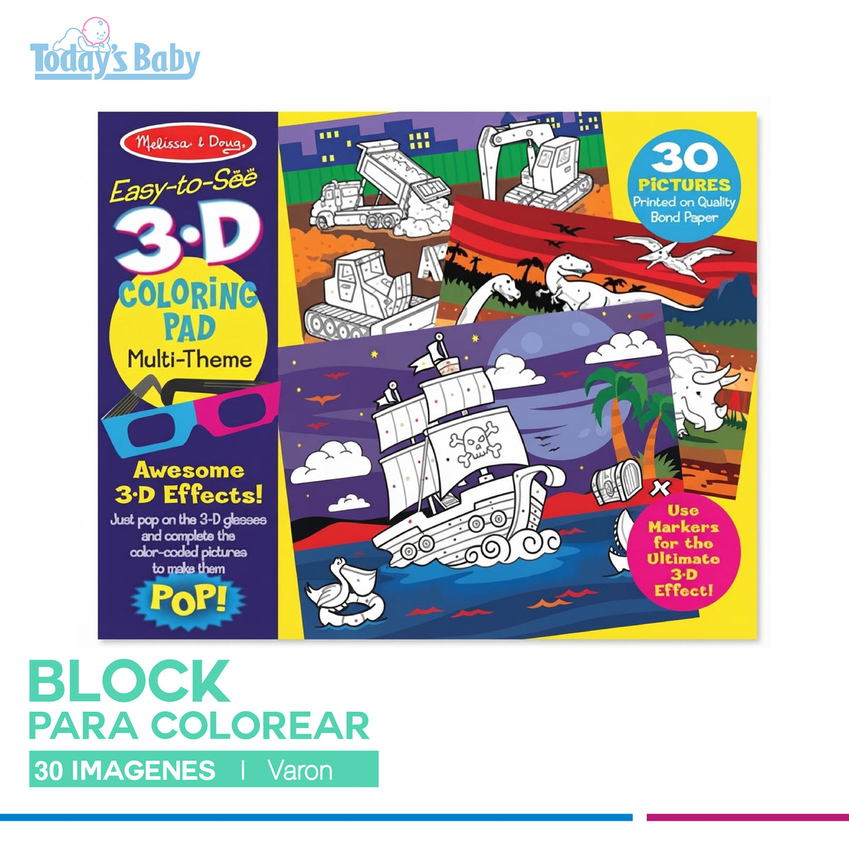 Block para colorear 3 D varón