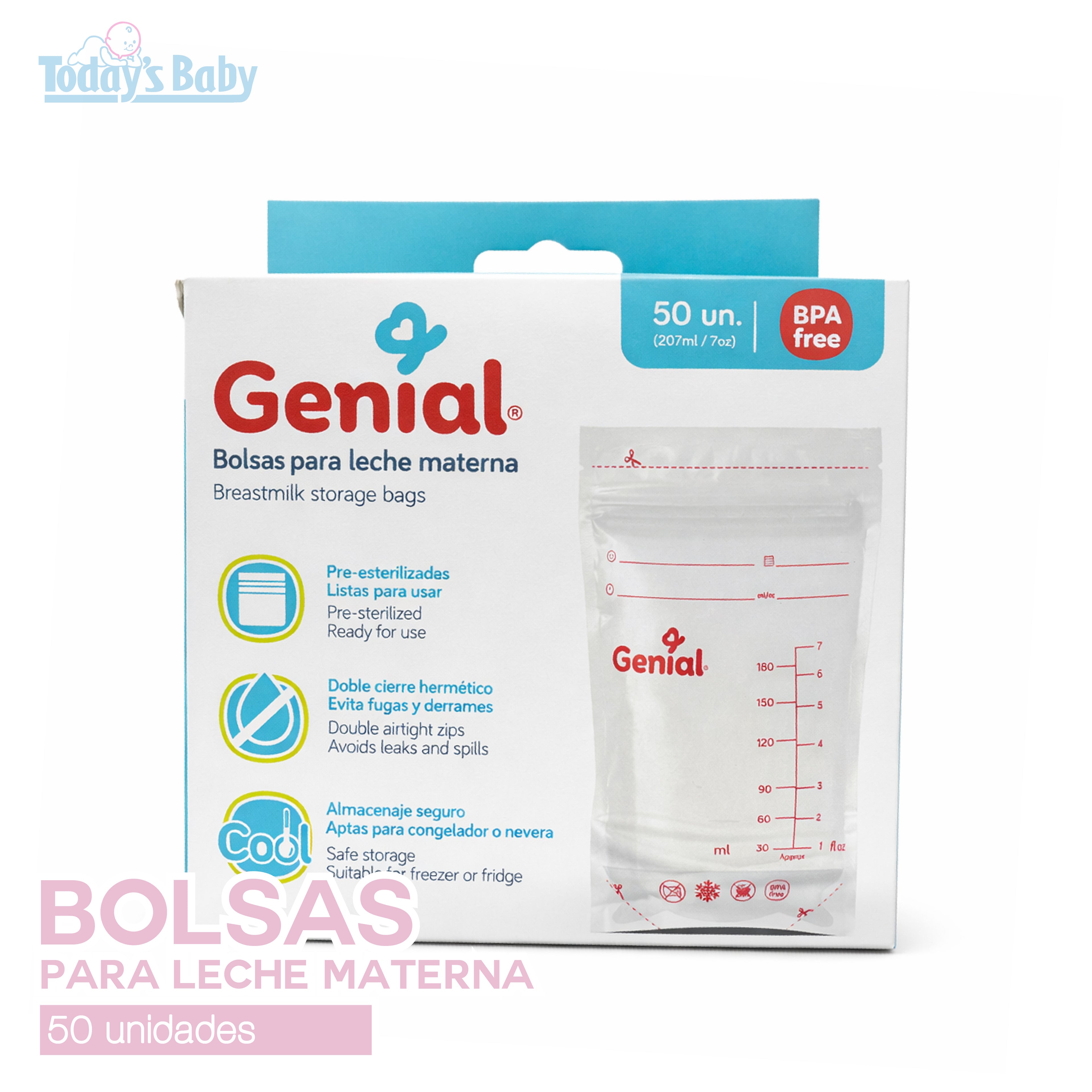 bolsas para leche materna 50und genial para bebé