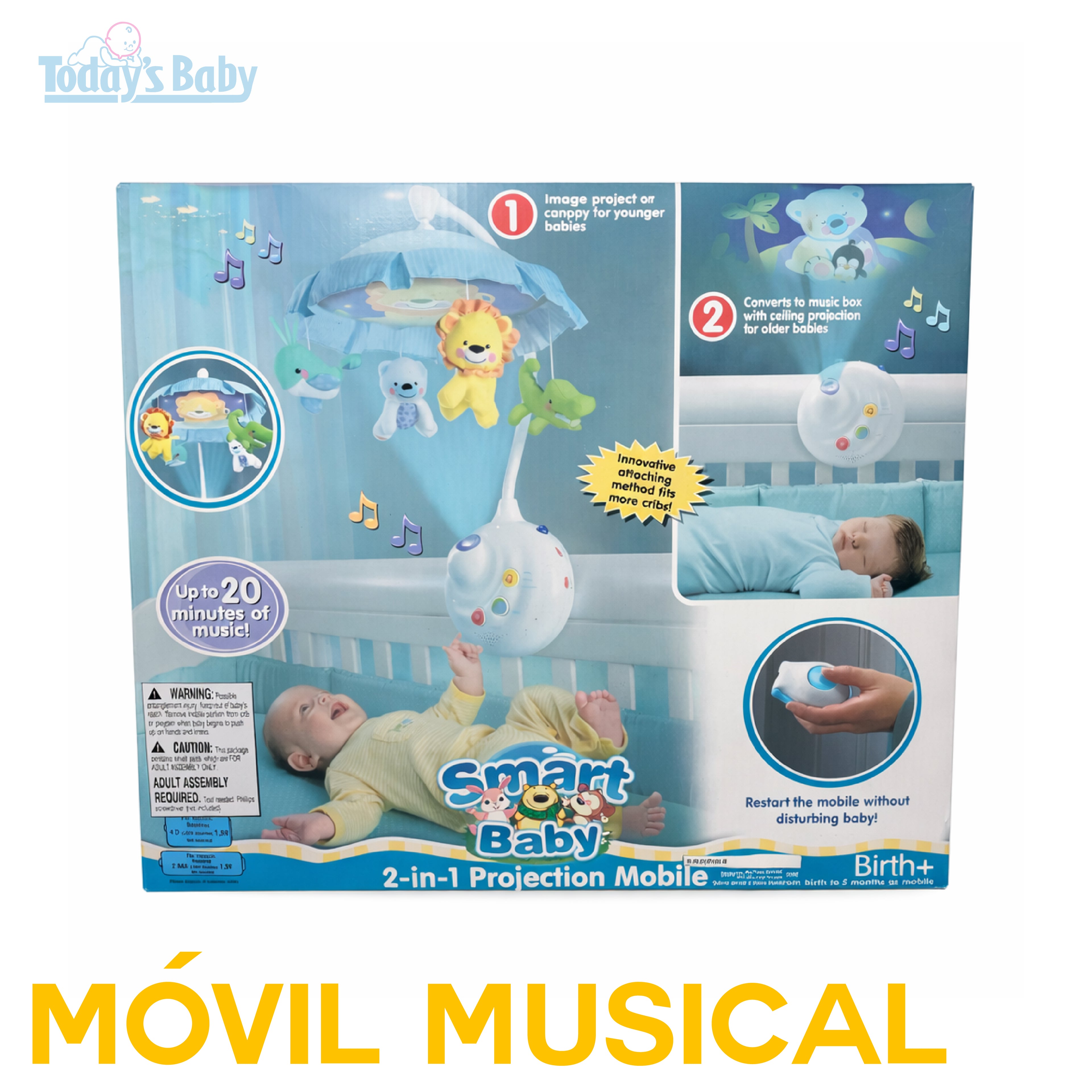 movil musical smart baby 2 en 1 para bebé