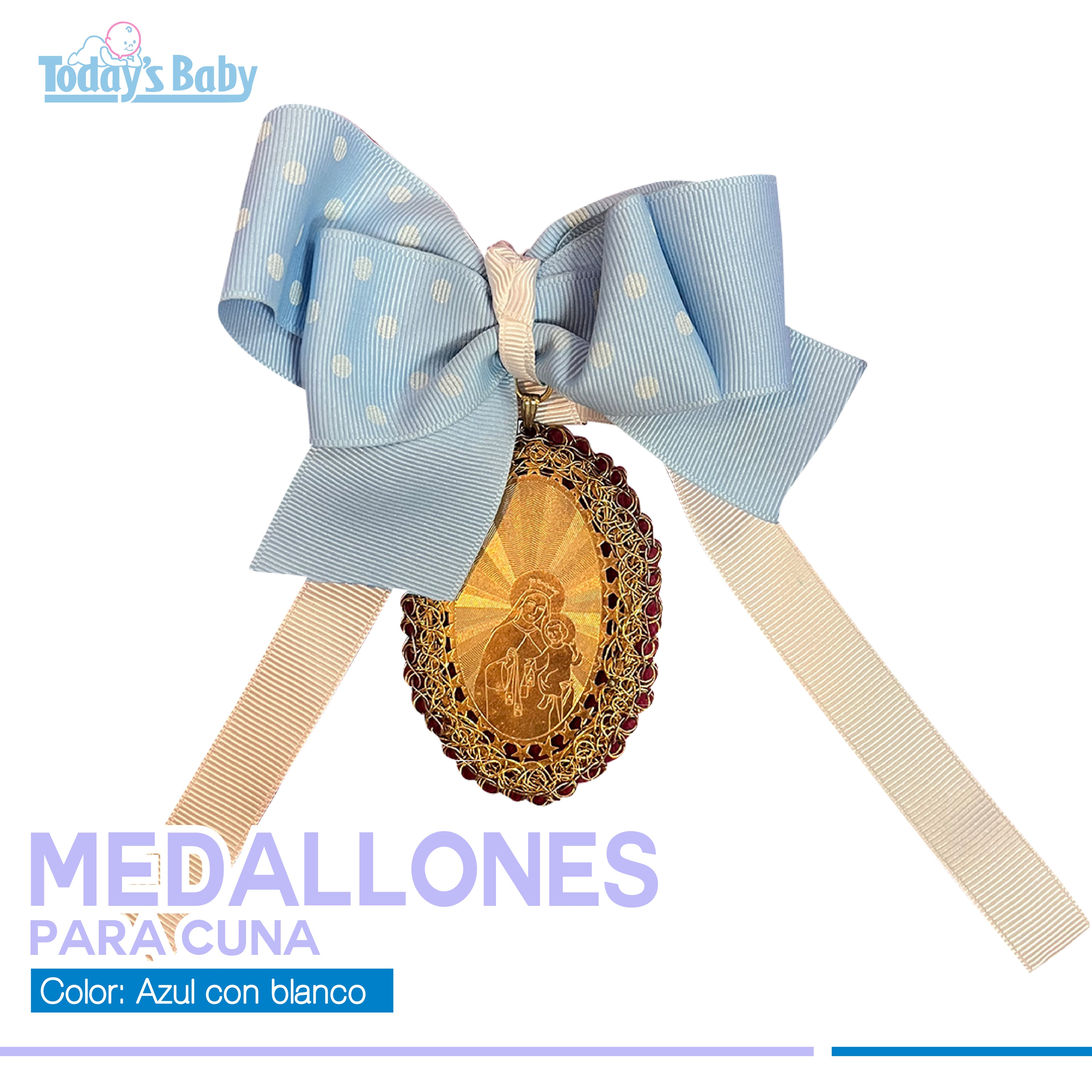 Medallon para cuna Azul con blanco