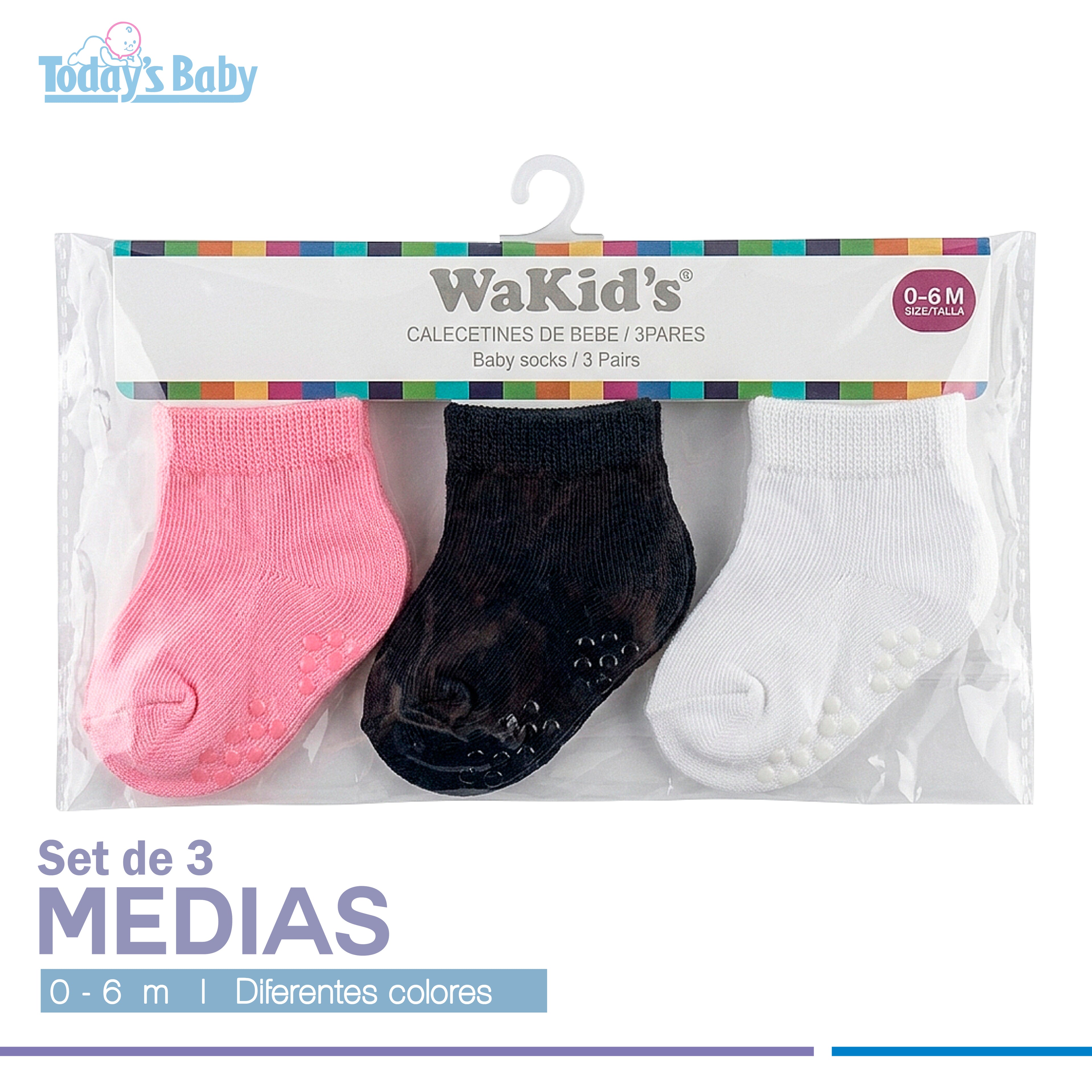 set de medias wakid´s 0-6m para bebé