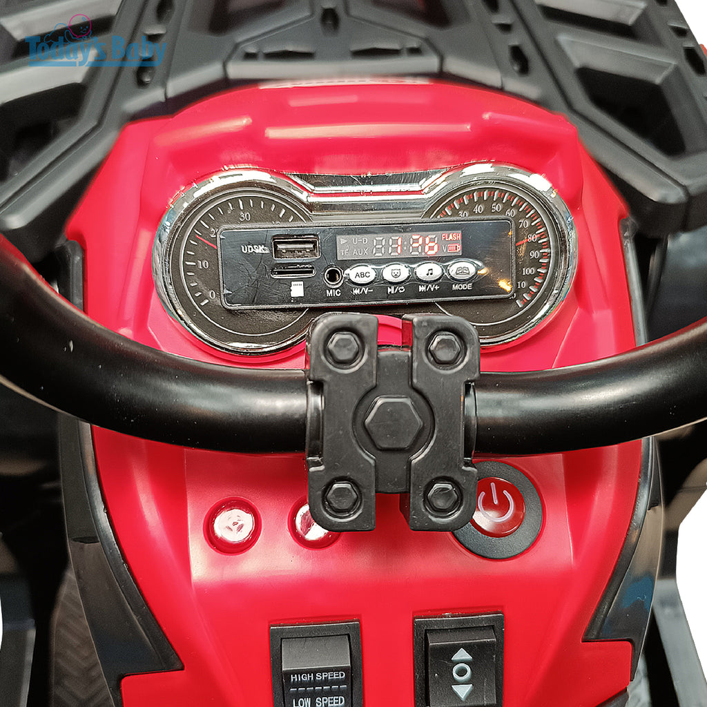 cuatrimoto electrica moody roja para bebé