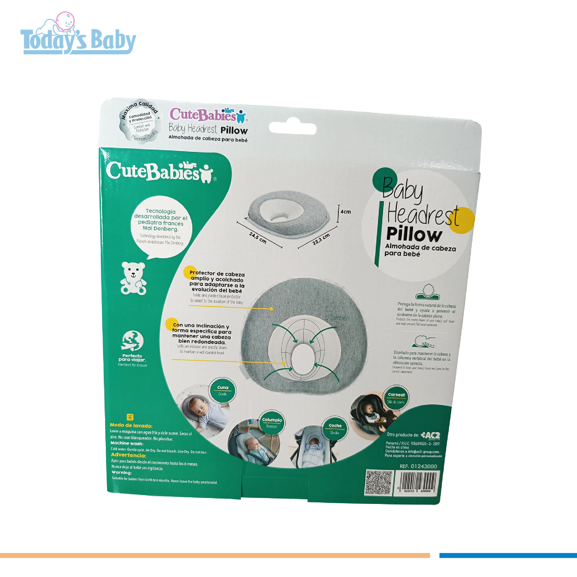 Almohada de cabeza plana para bebé +0m Cute Babies