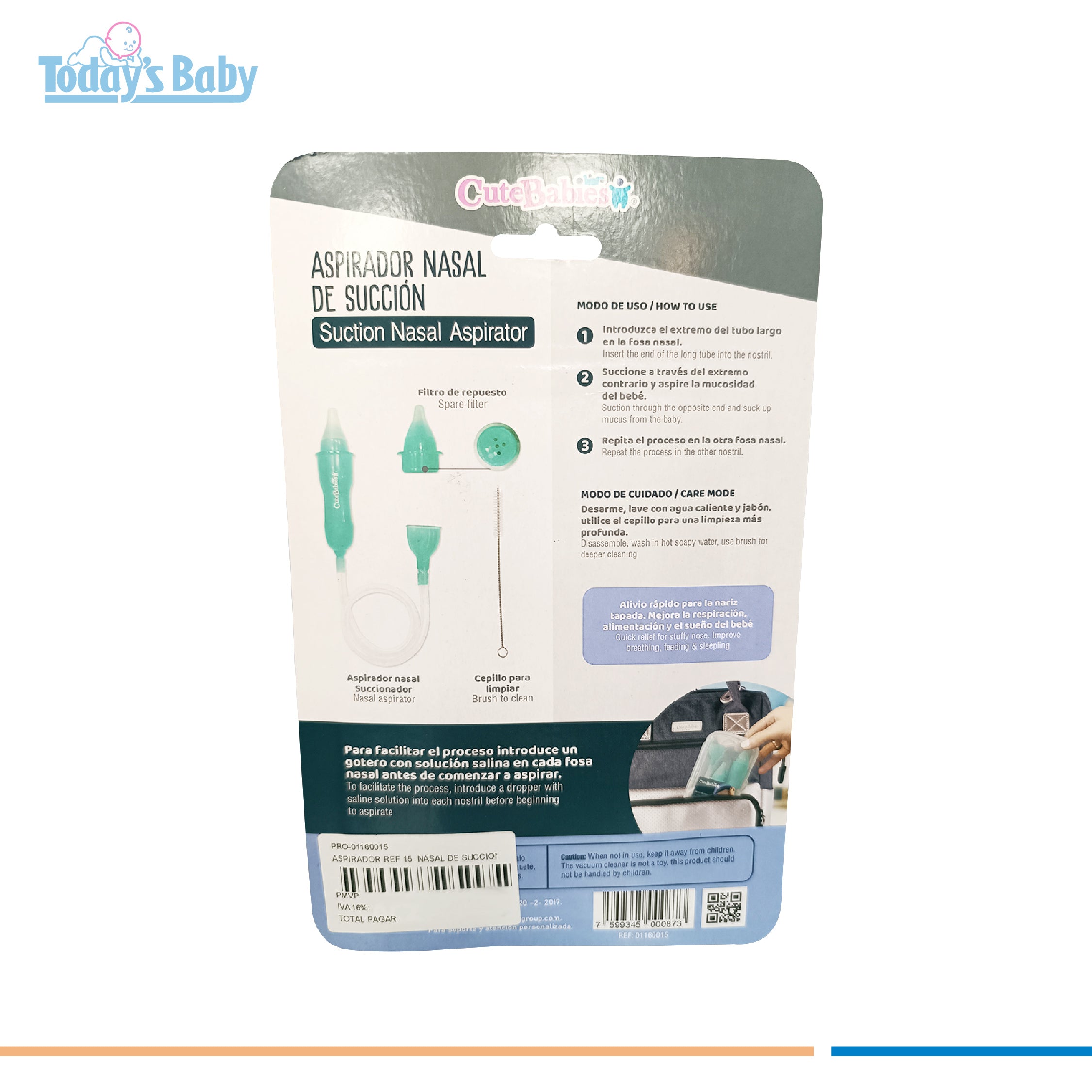 Aspirador nasal de succión manual +0m Cute Babies