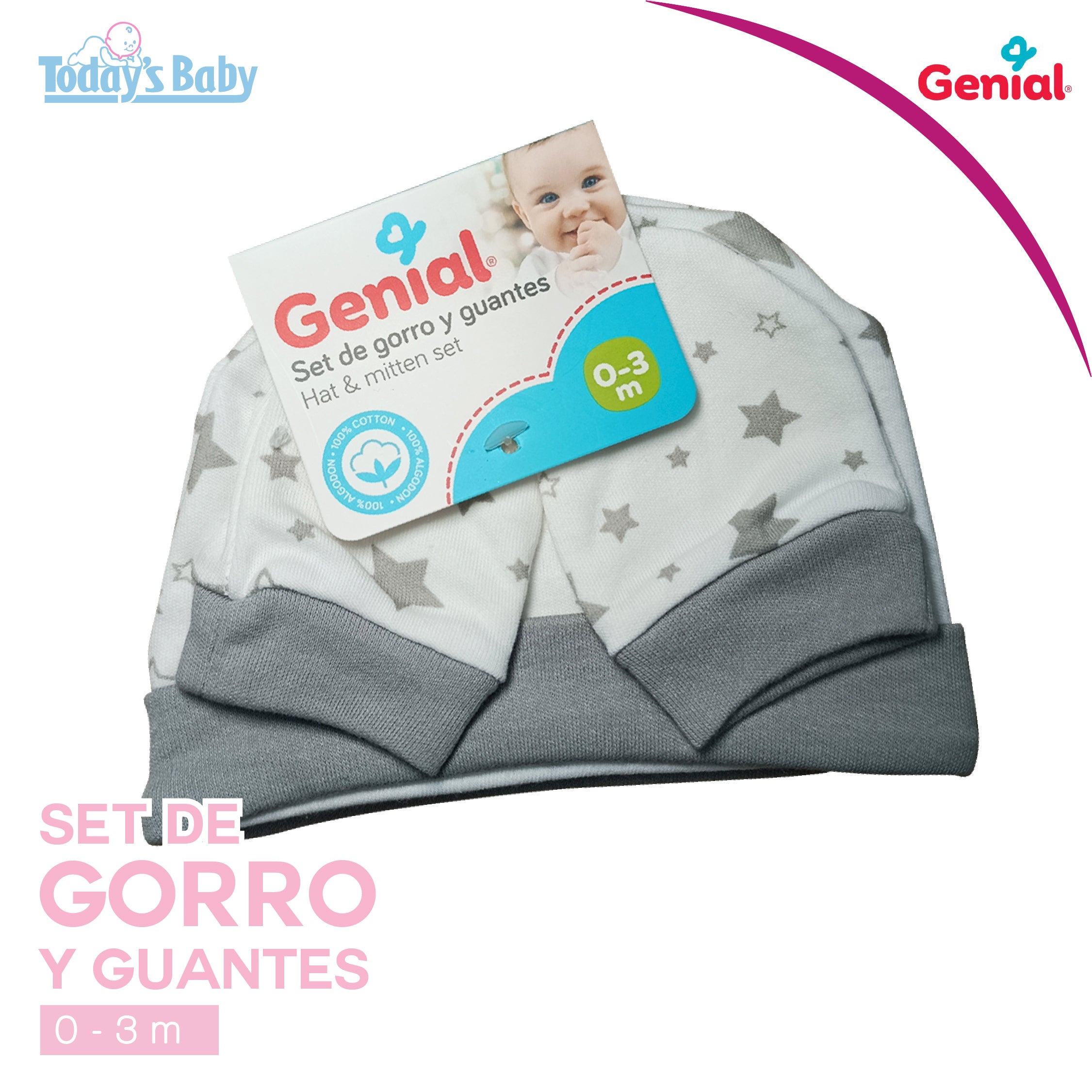 Set de Gorro y Manoplas 0-3m Genial