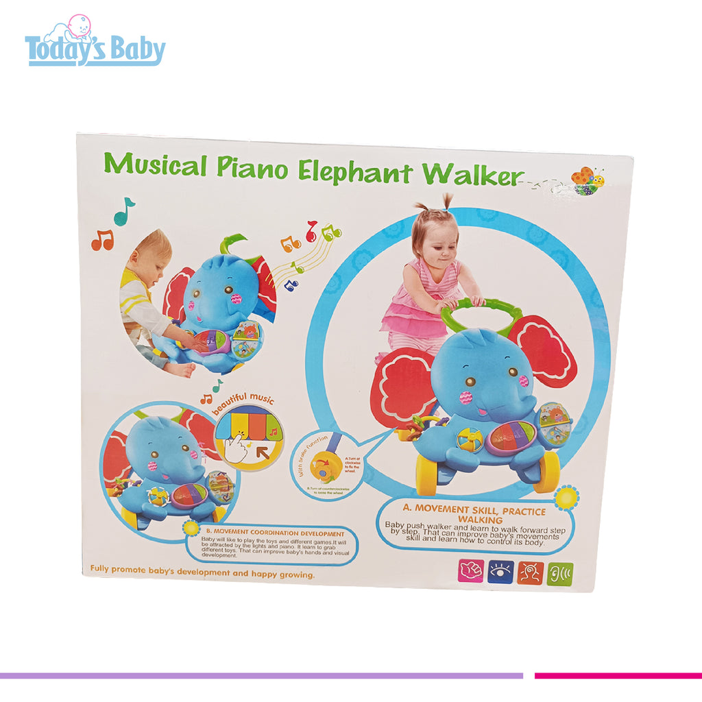 caminadora piano musical de elefante para bebé