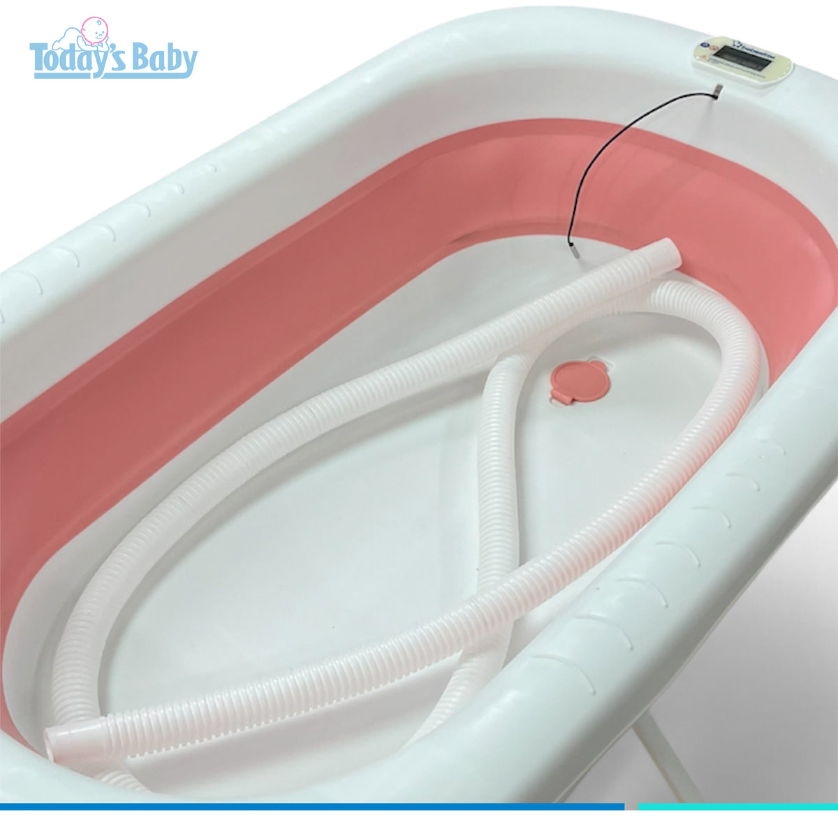 Bañera plegable con pedestal y desagüe