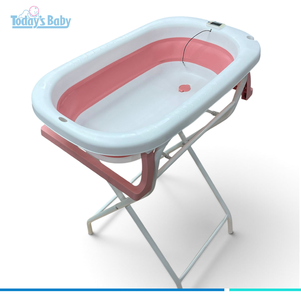 Bañera plegable con pedestal y desagüe