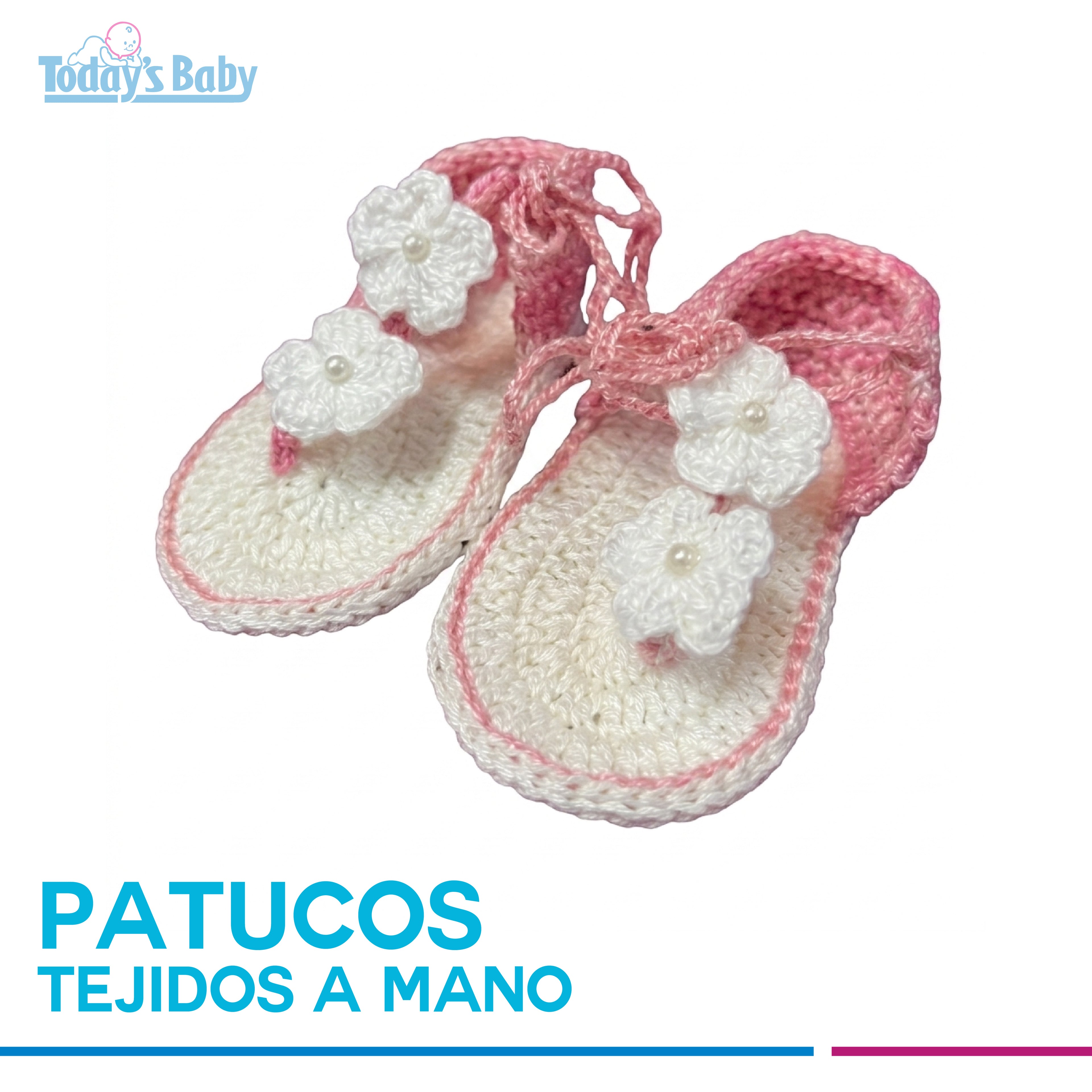 Patucos estilo sandalia tejidos a mano