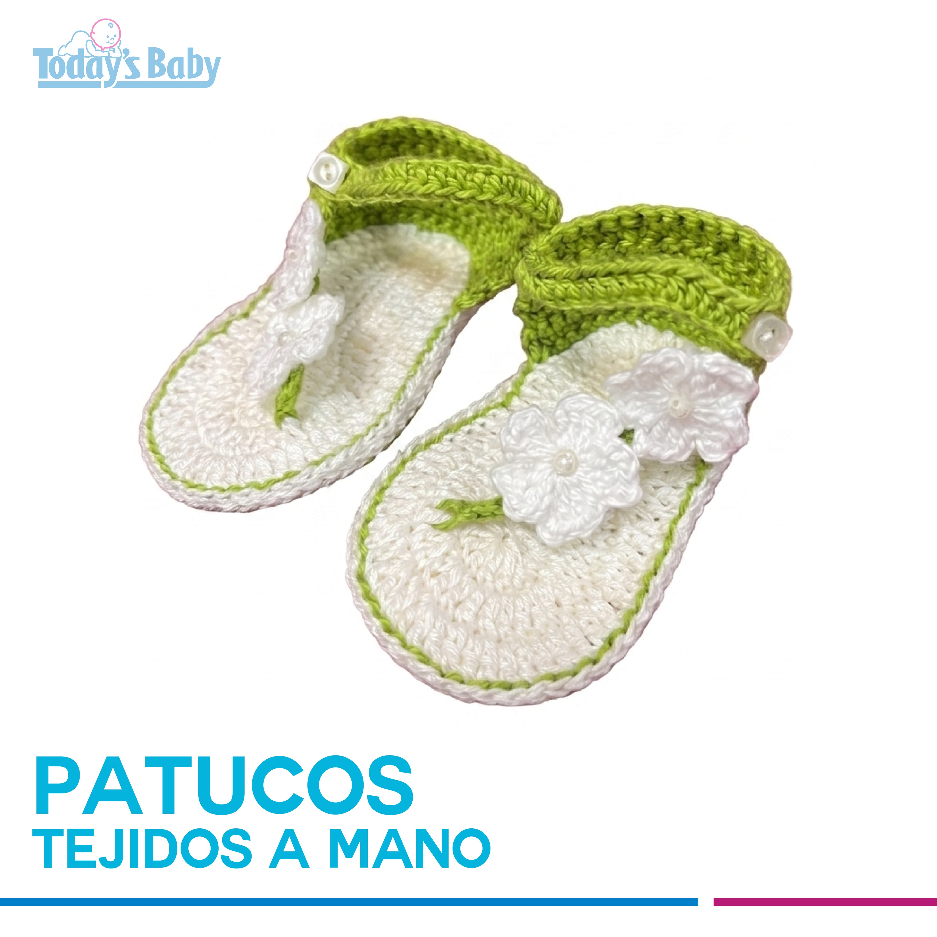 Patucos estilo sandalia tejidos a mano