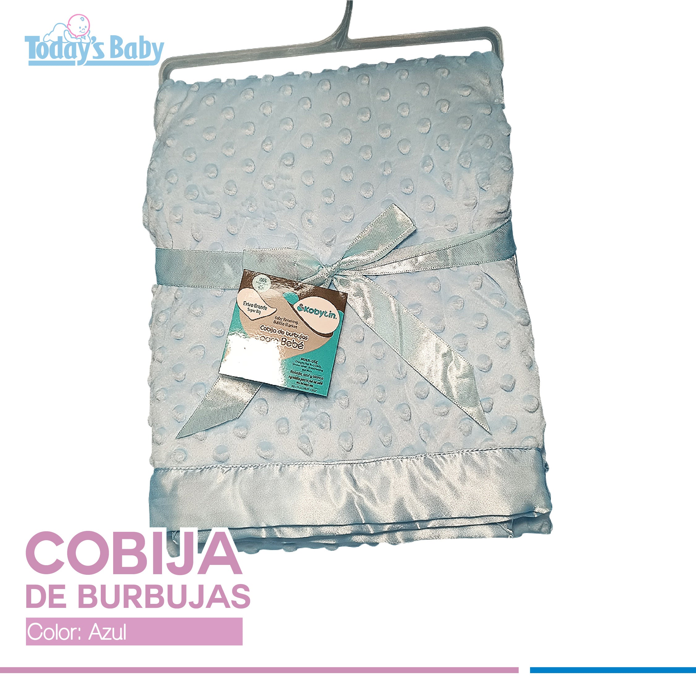 cobija de burbujas para bebé kobytin azul para bebé