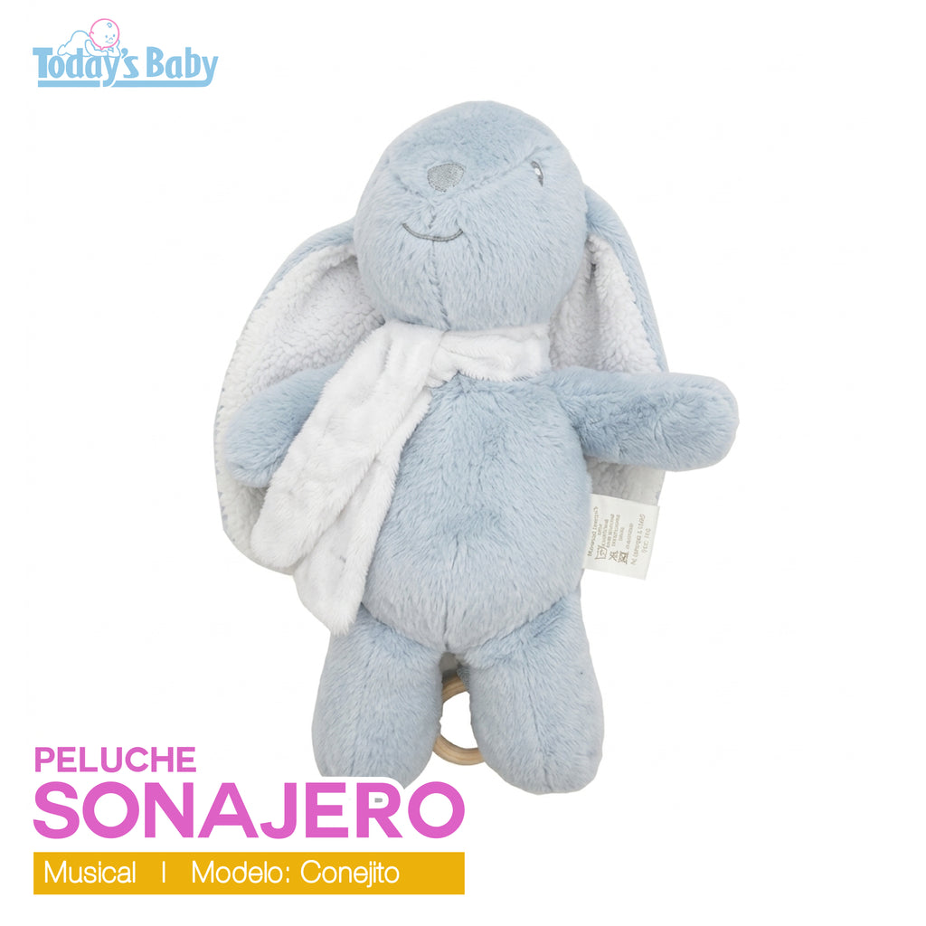 Peluche conejito sonajero azul Wakid´s