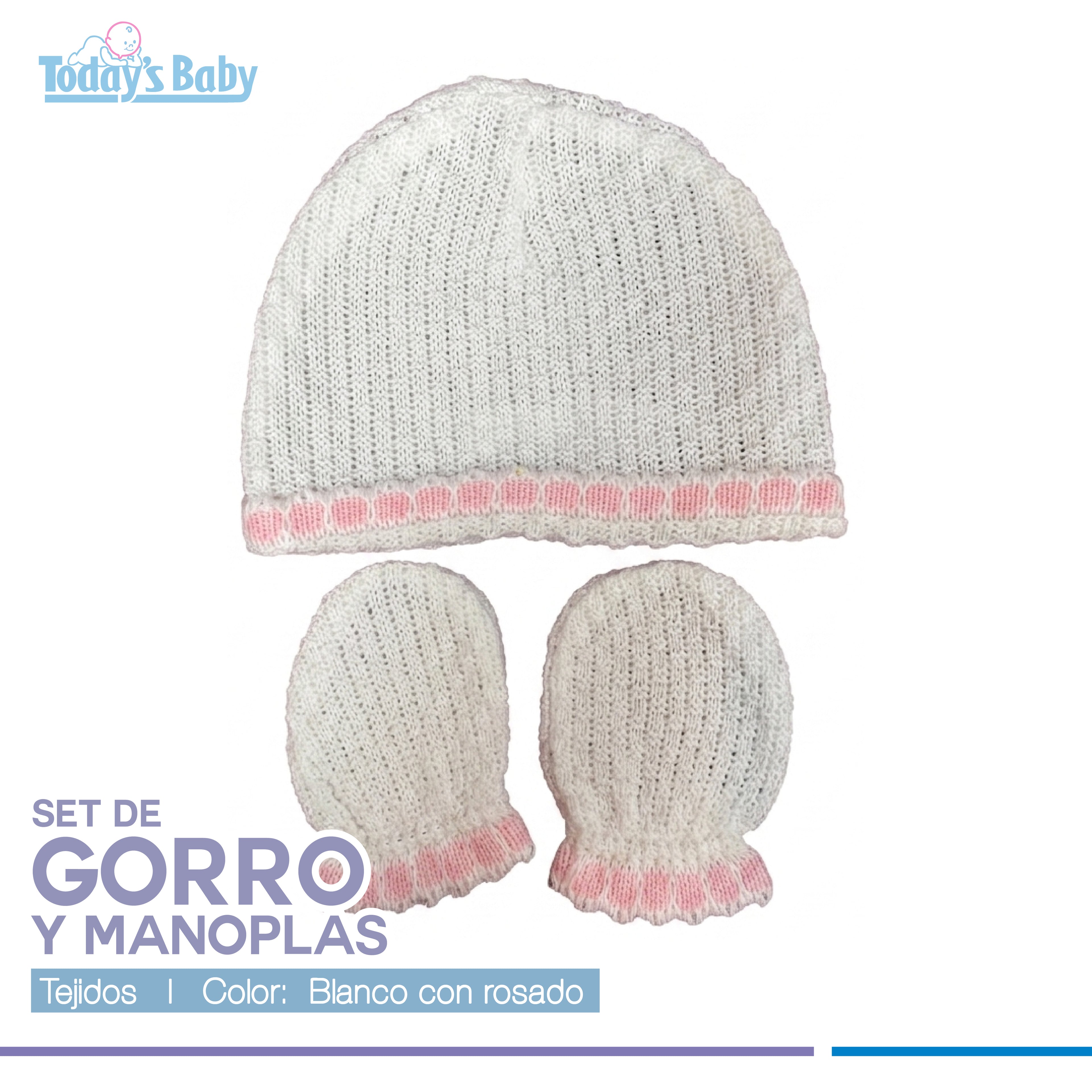 Set de gorro y manoplas tejido